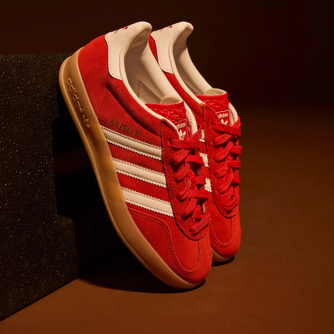 Gazelle Indoor Red White suede j12063 - Image 3