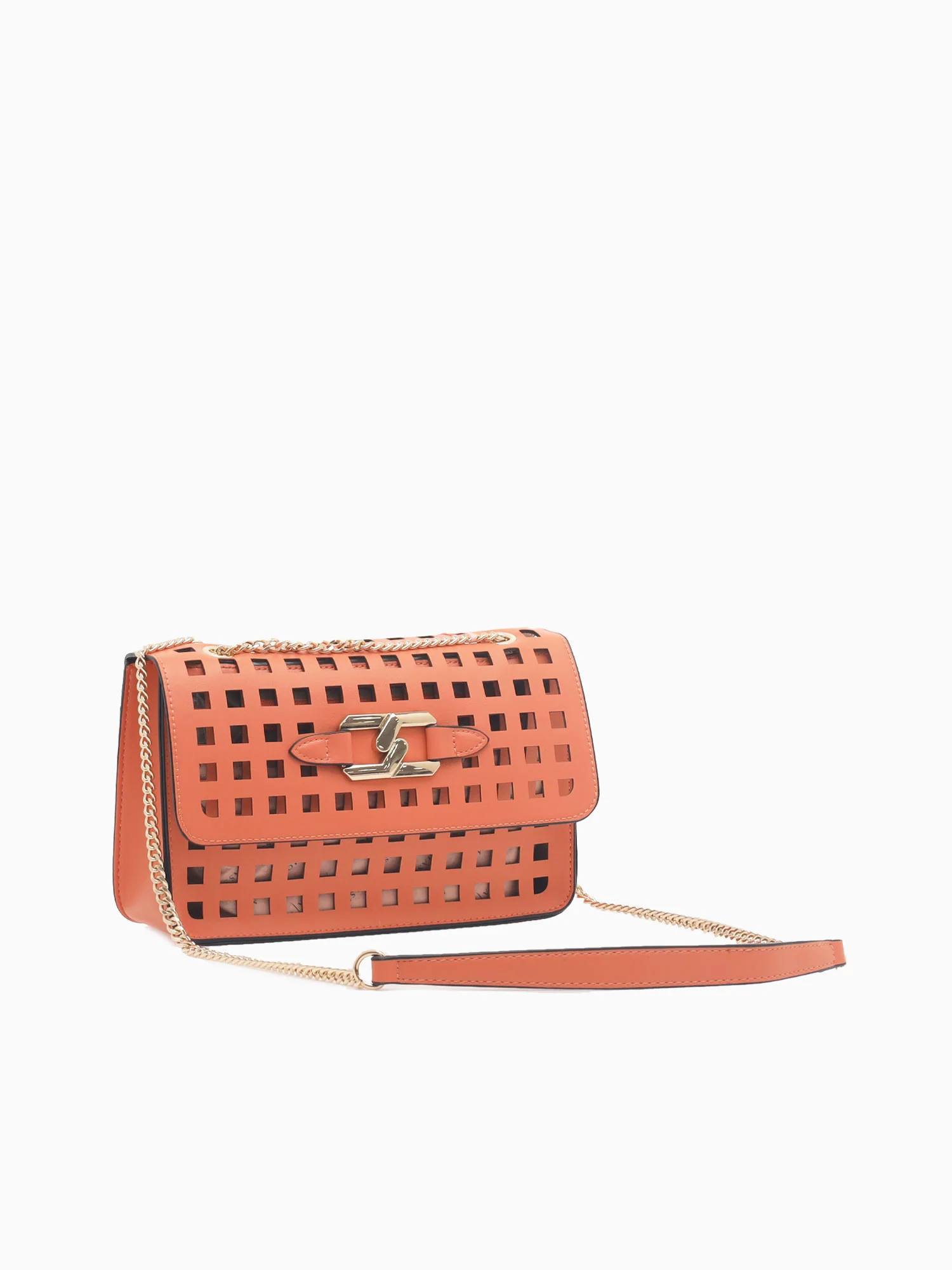 1283 Perf Flap Bag Orange - Image 3