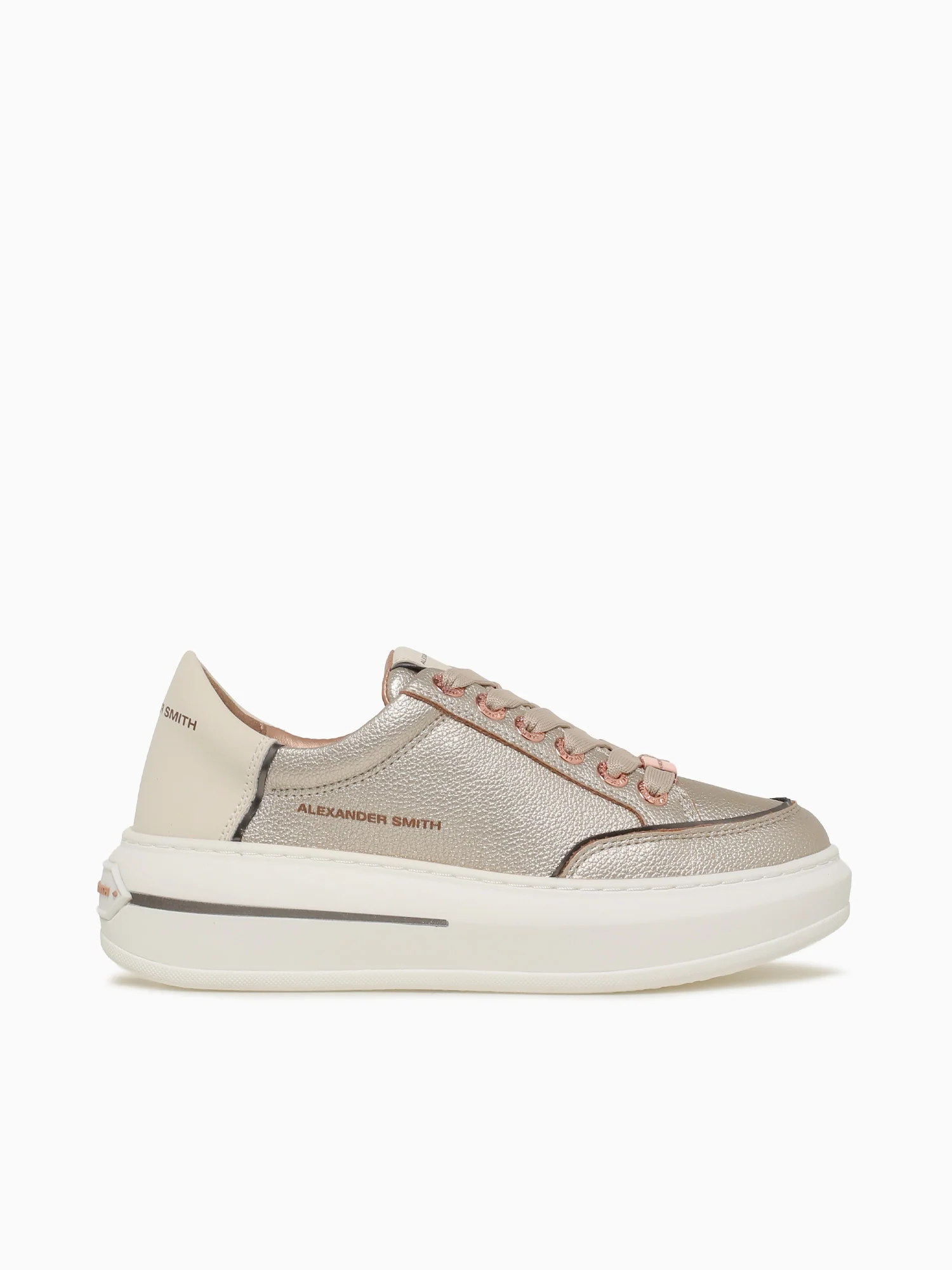 Lancaster Woman Gold White Leather