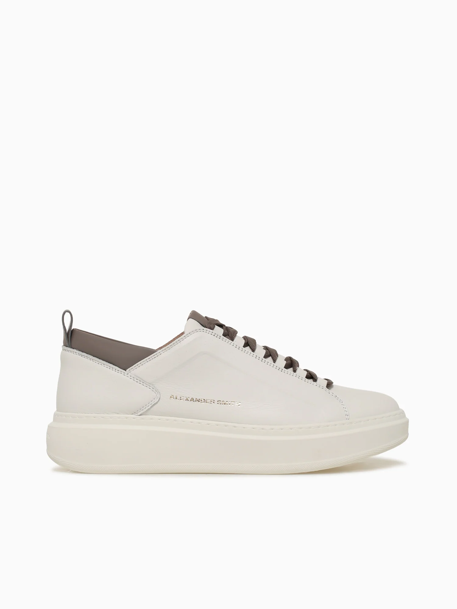 Wembley Man White Brown  Leather