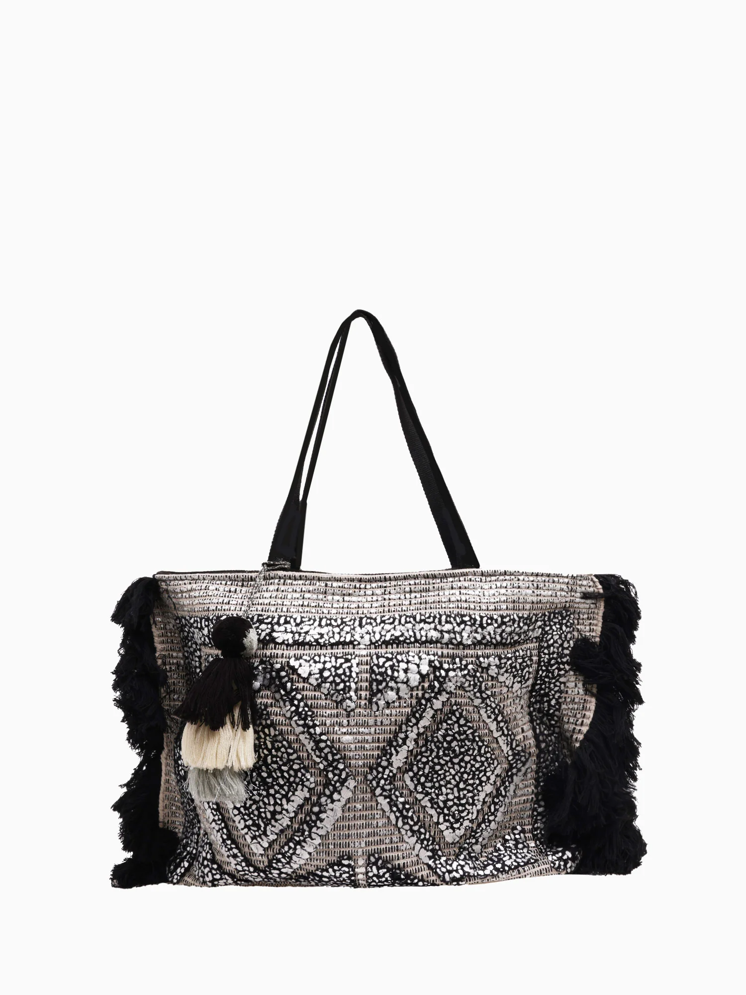 Ab21166 Silver Foil Tufted Tote