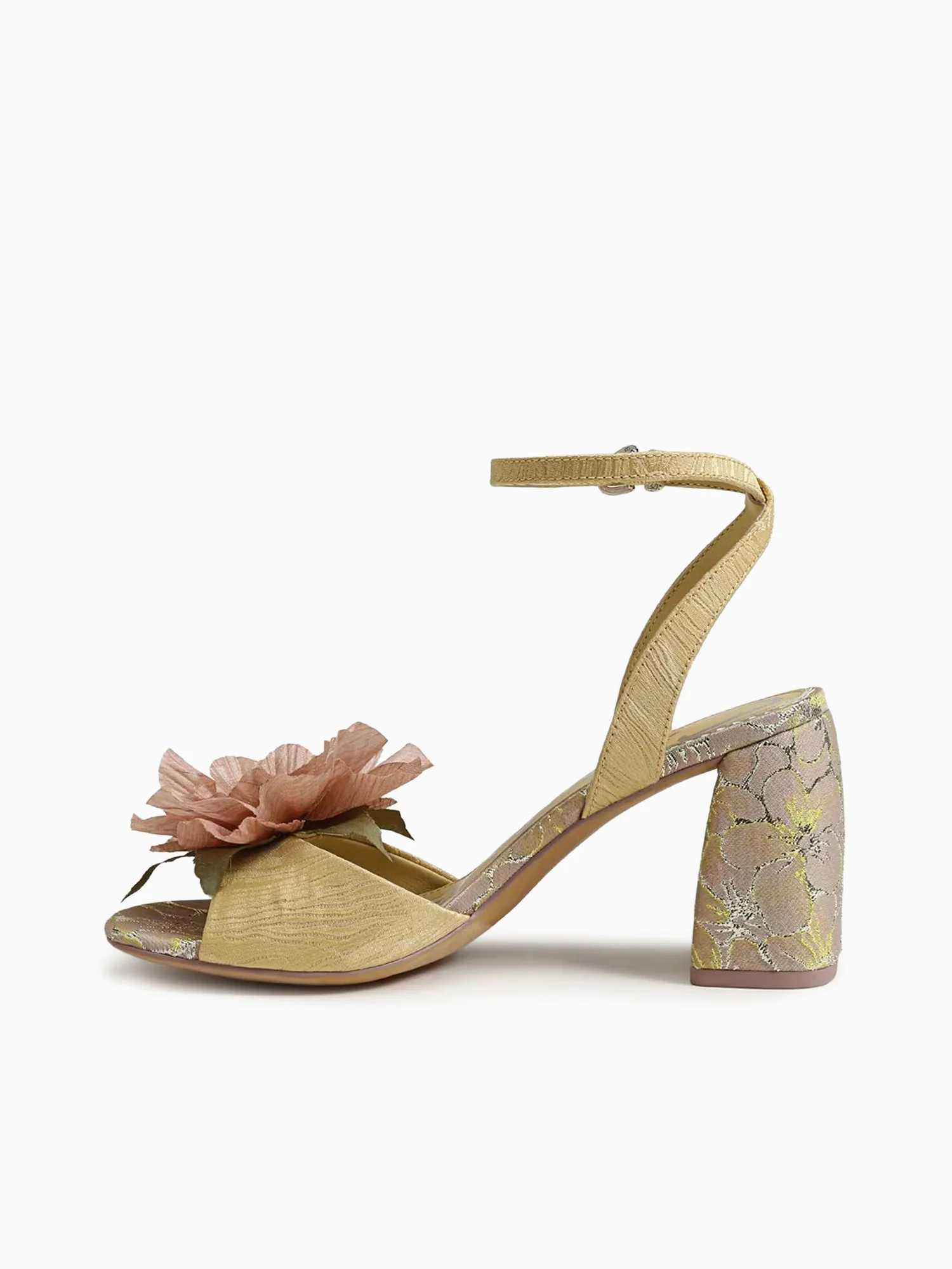 Aria Flower Dusty Yellow Fabric - Image 4
