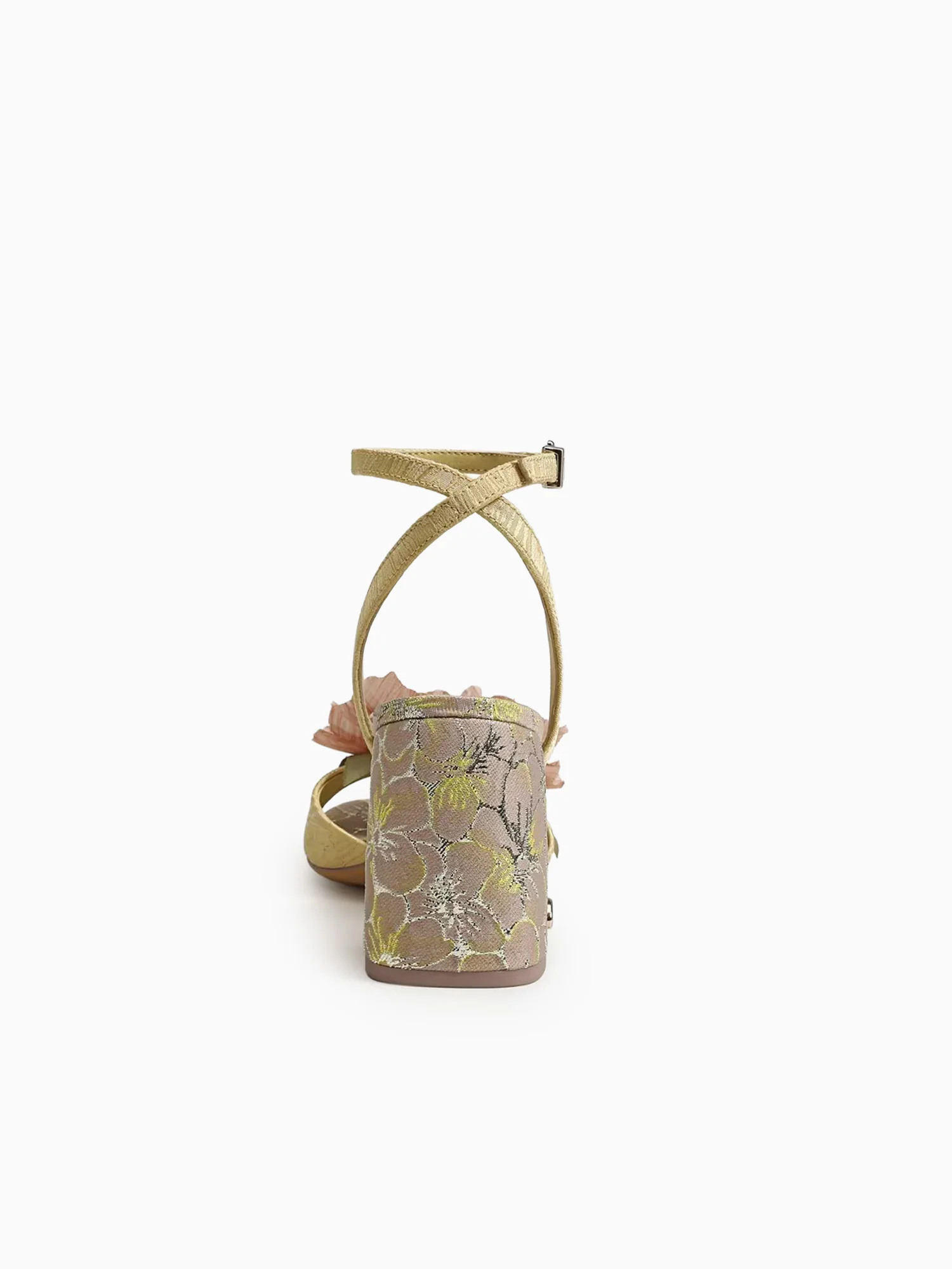 Aria Flower Dusty Yellow Fabric - Image 6
