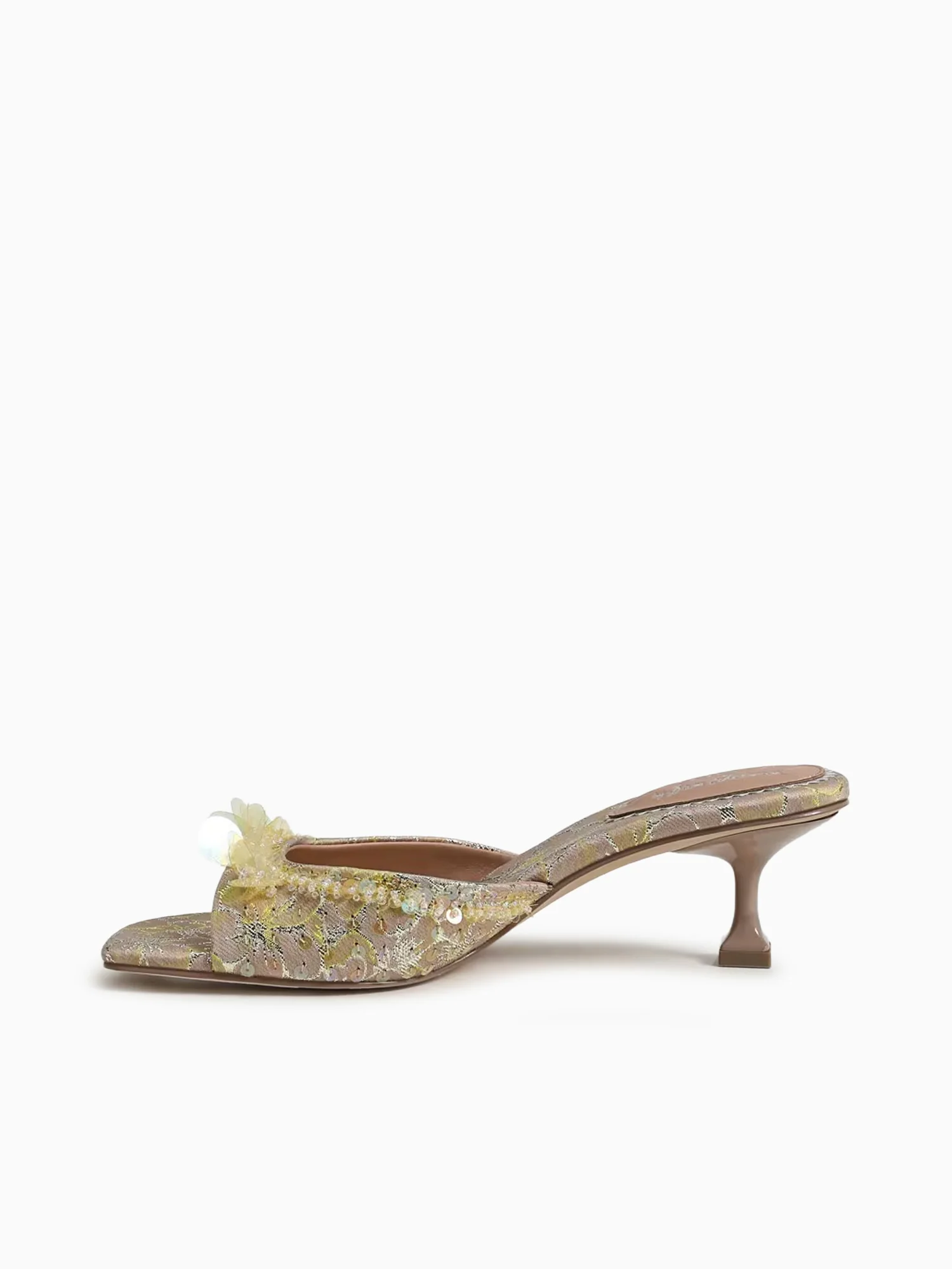 Juliana Gold Leaf Multi Sequins Fabric - Image 4