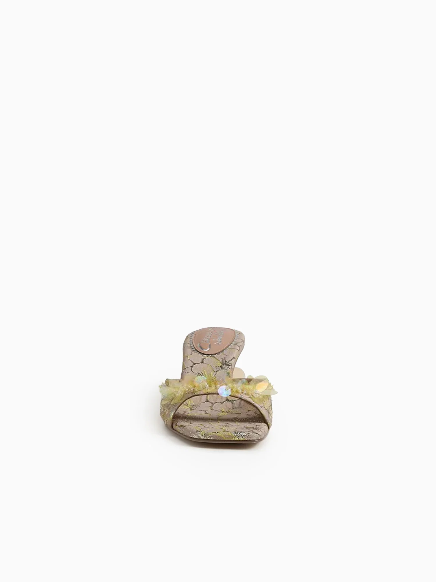Juliana Gold Leaf Multi Sequins Fabric - Image 5
