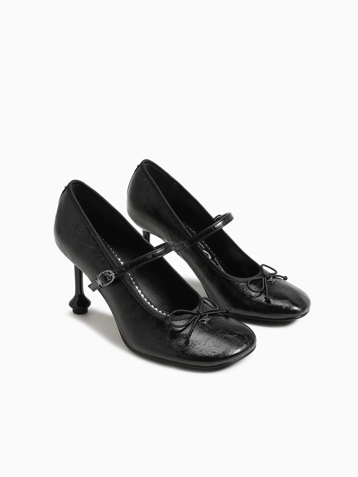 Vivian Black Crinkle Patent - Image 2