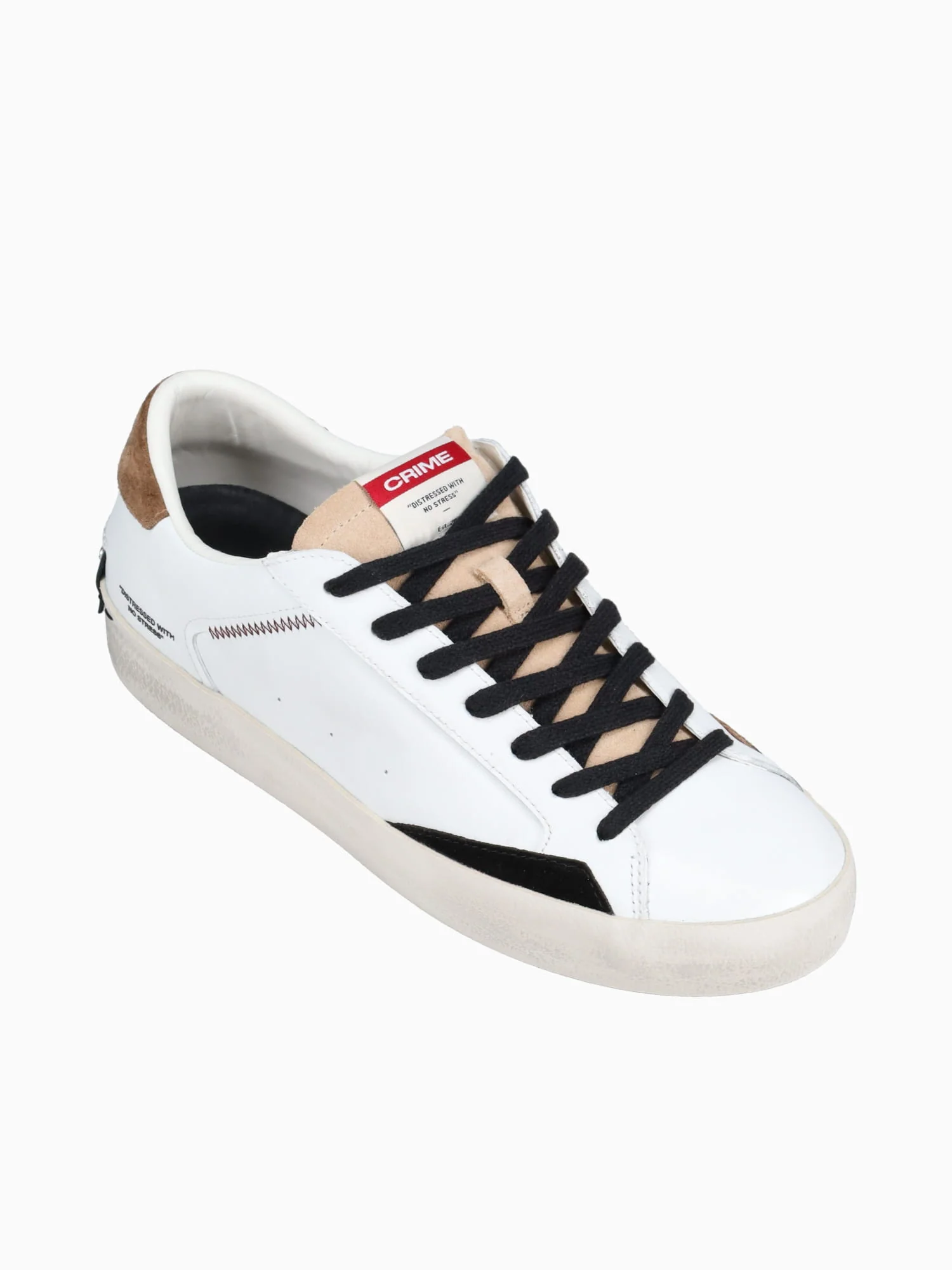 Distressed 15002aa7 10 wht Tan Blk lea S - Image 5