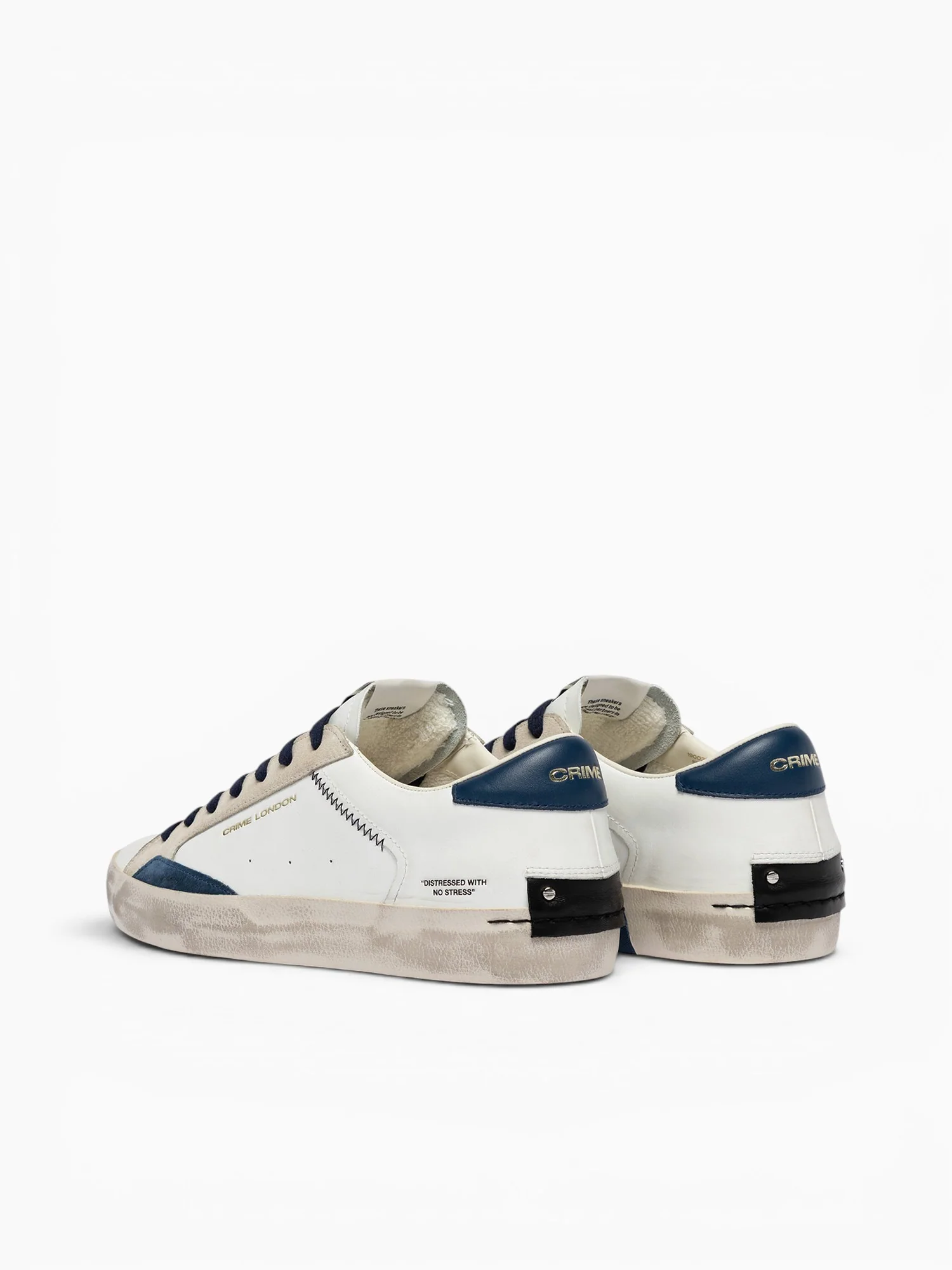 Distressed 19003pp8 10 white Navy lea - Image 3