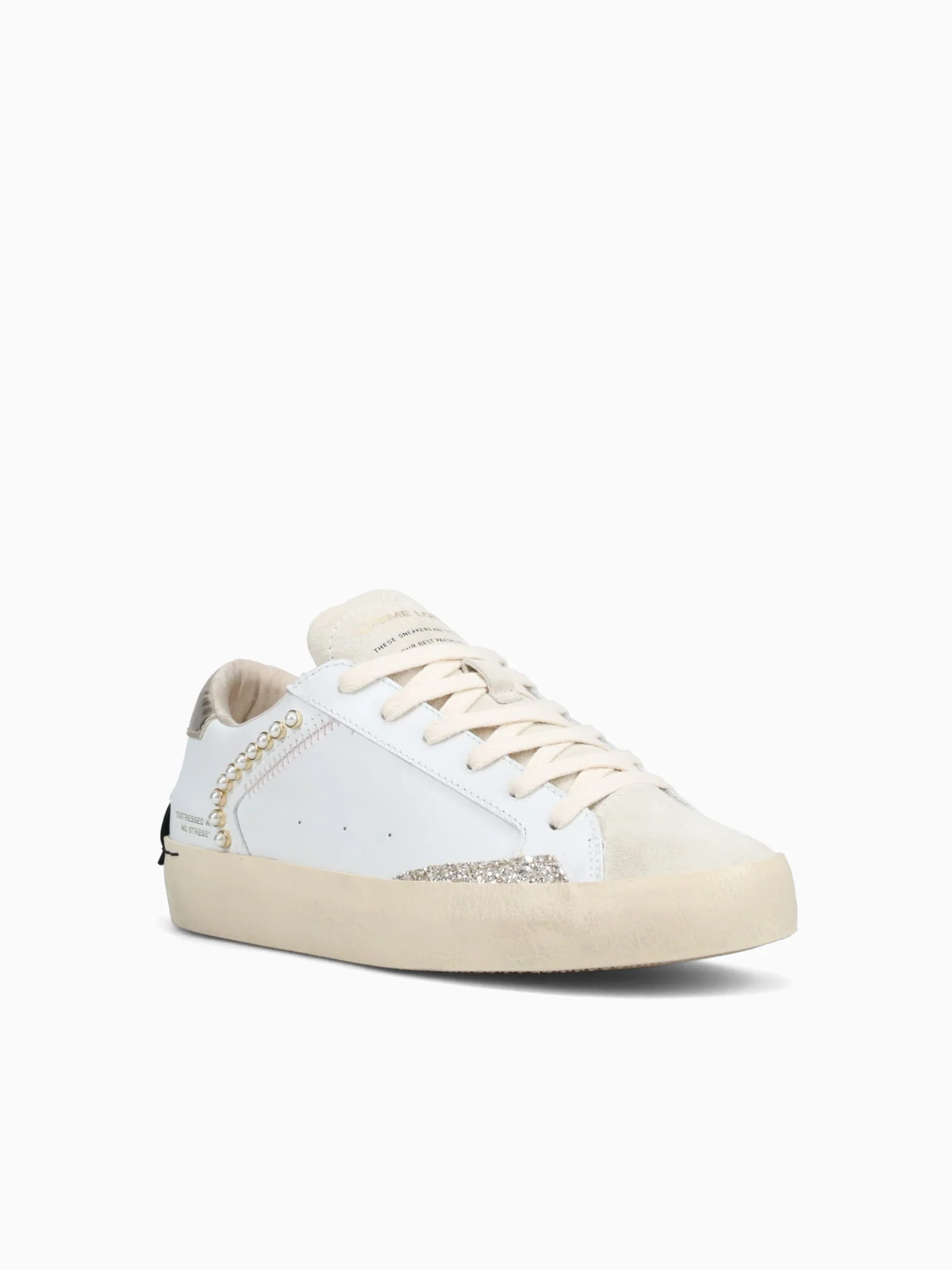 Distressed 21002aa7 10 wht Gld lea P - Image 2