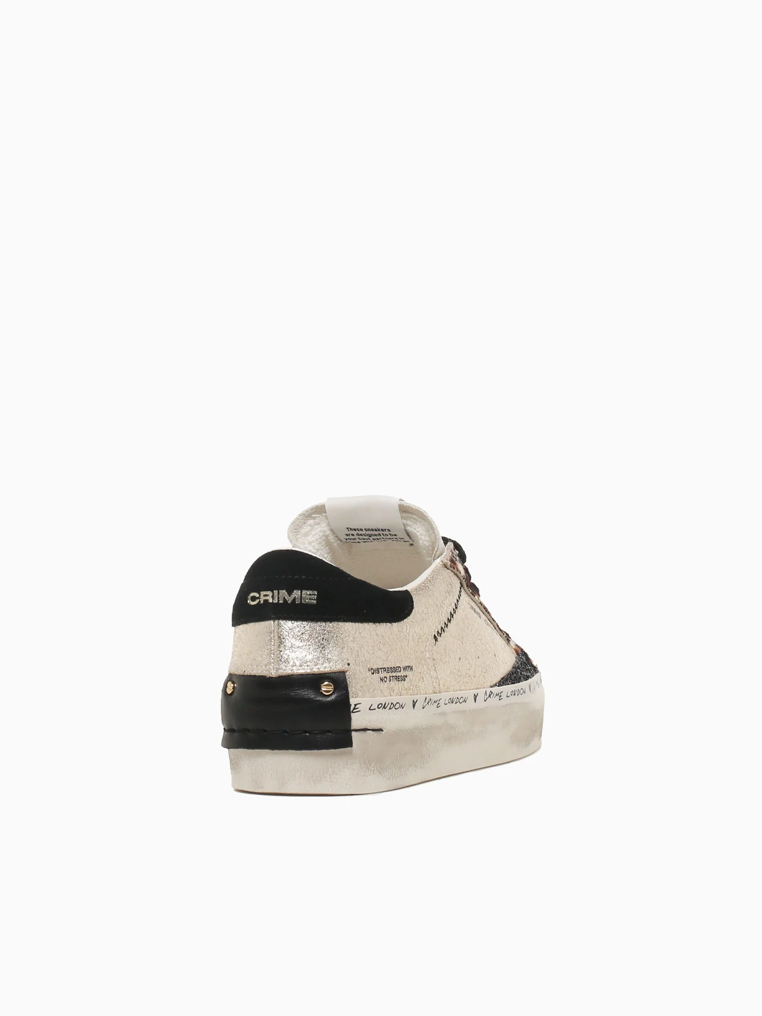 Distressed Platform Gold Leopard sde Lea - Image 4