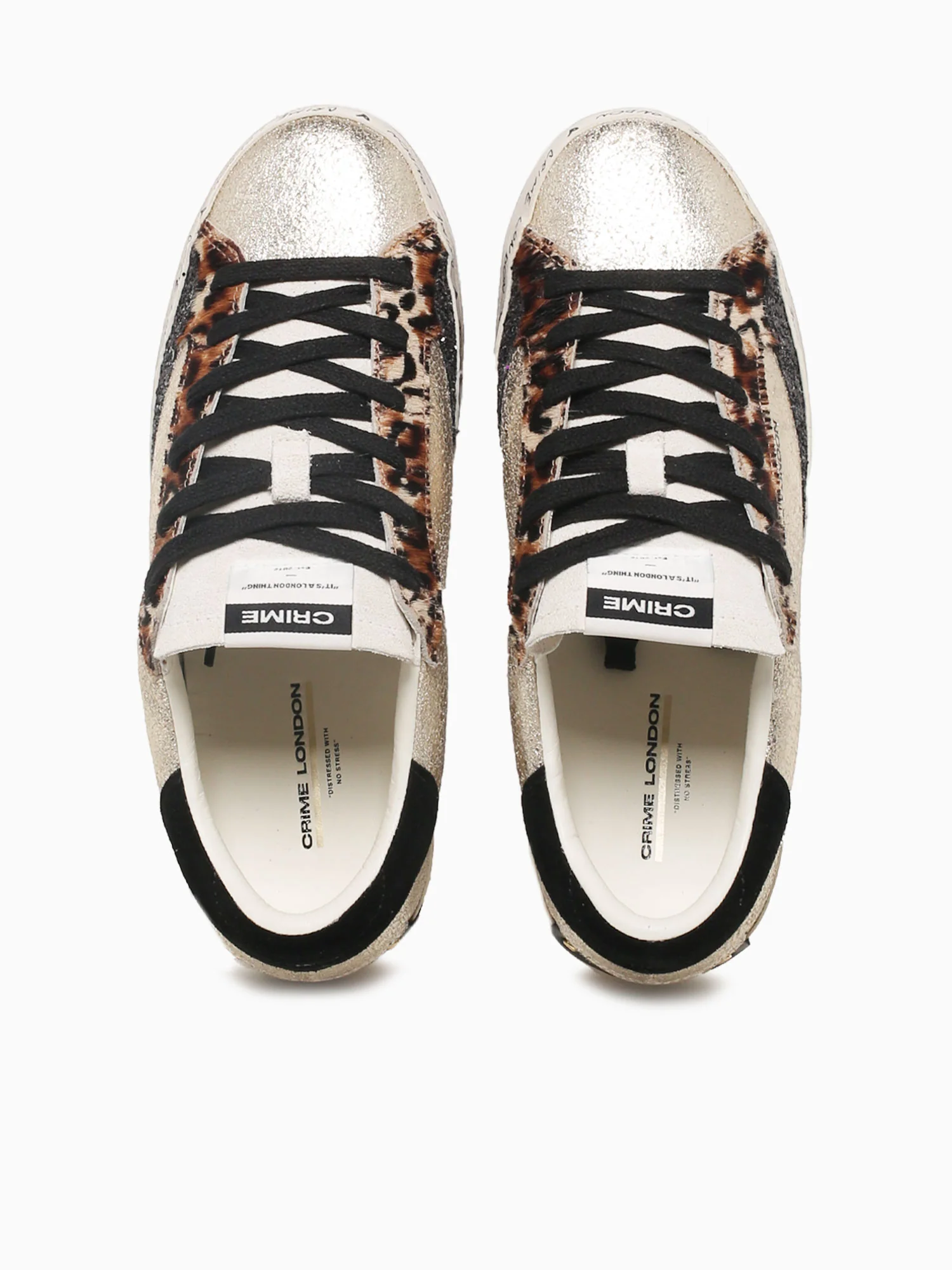 Distressed Platform Gold Leopard sde Lea - Image 7