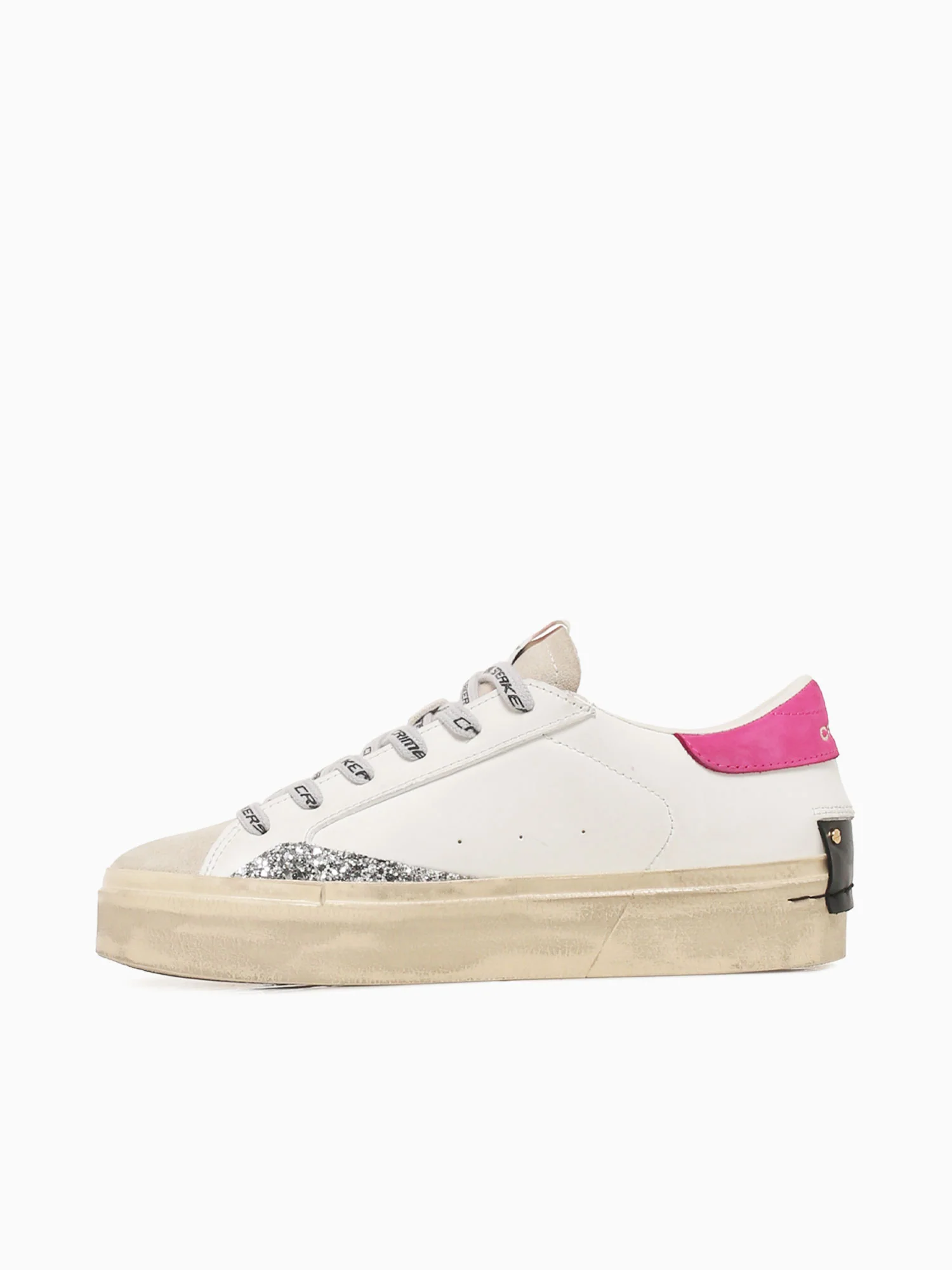 Distressed Platform White Beige Pink lea - Image 3