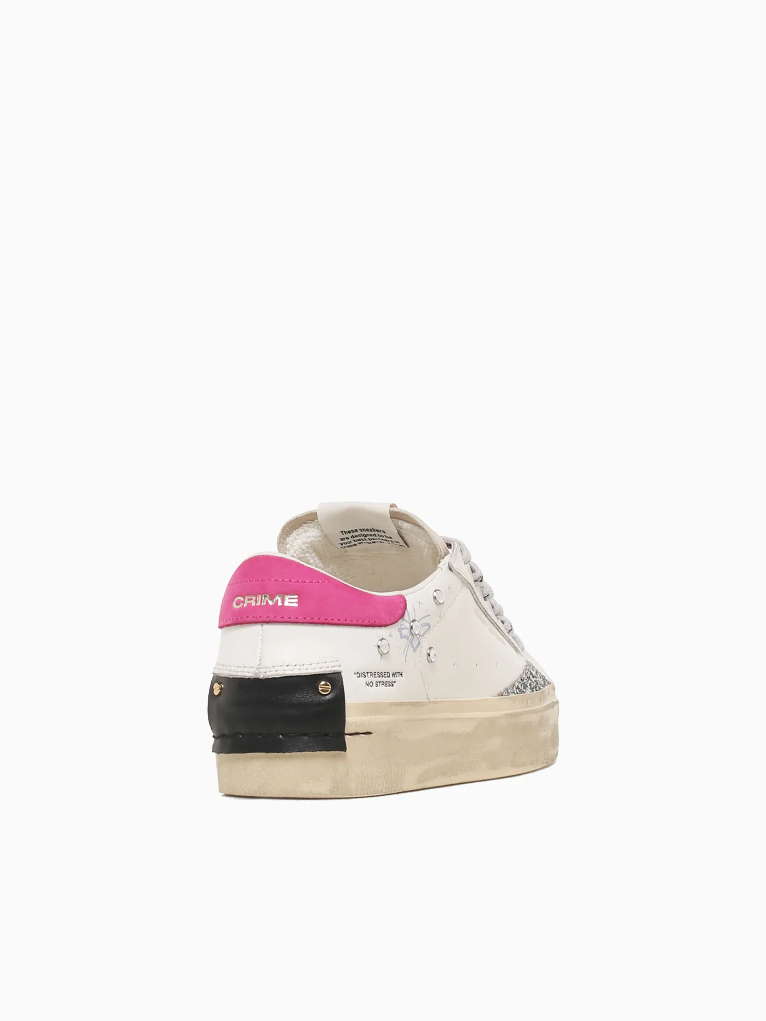 Distressed Platform White Beige Pink lea - Image 4