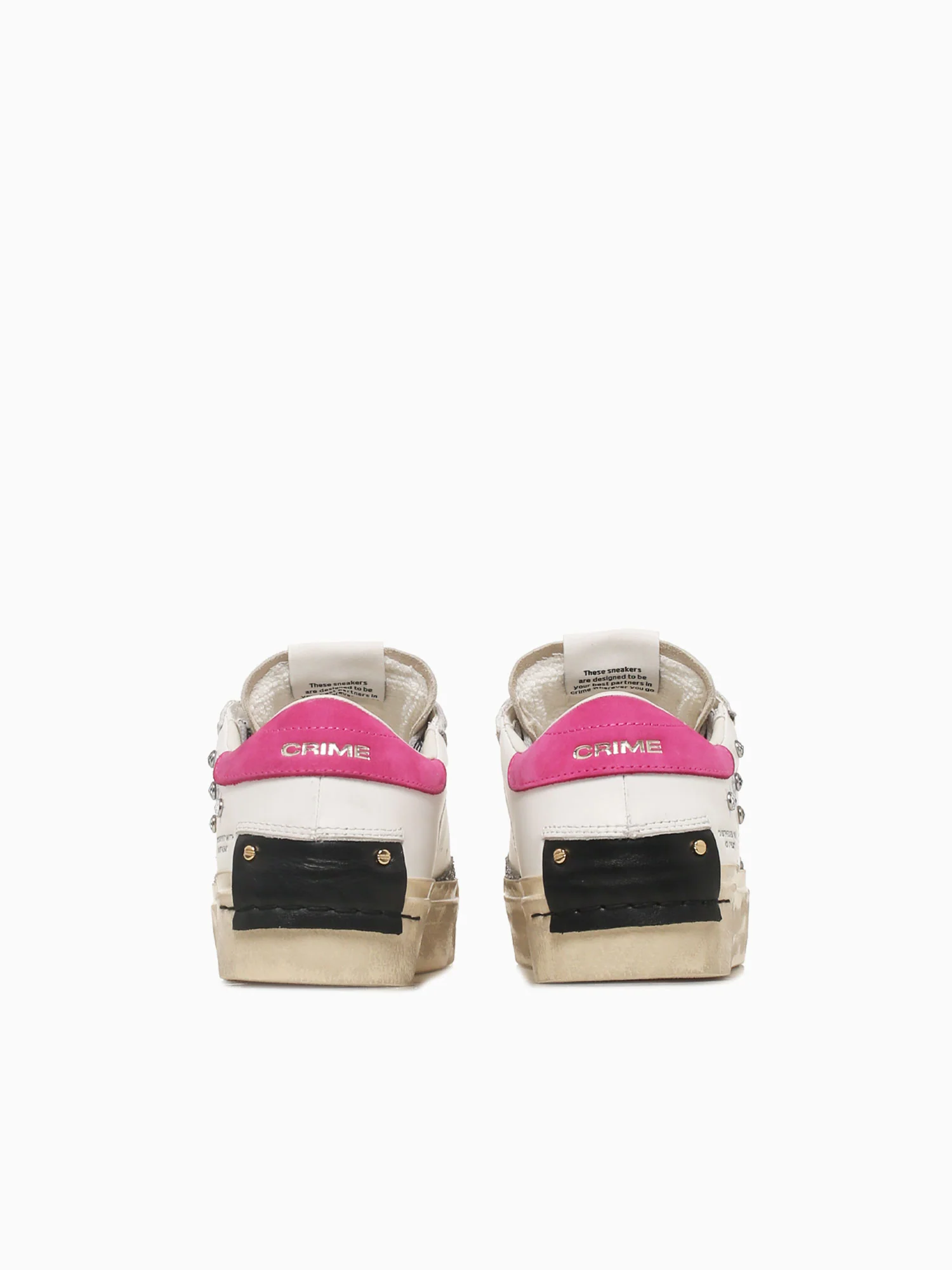 Distressed Platform White Beige Pink lea - Image 6