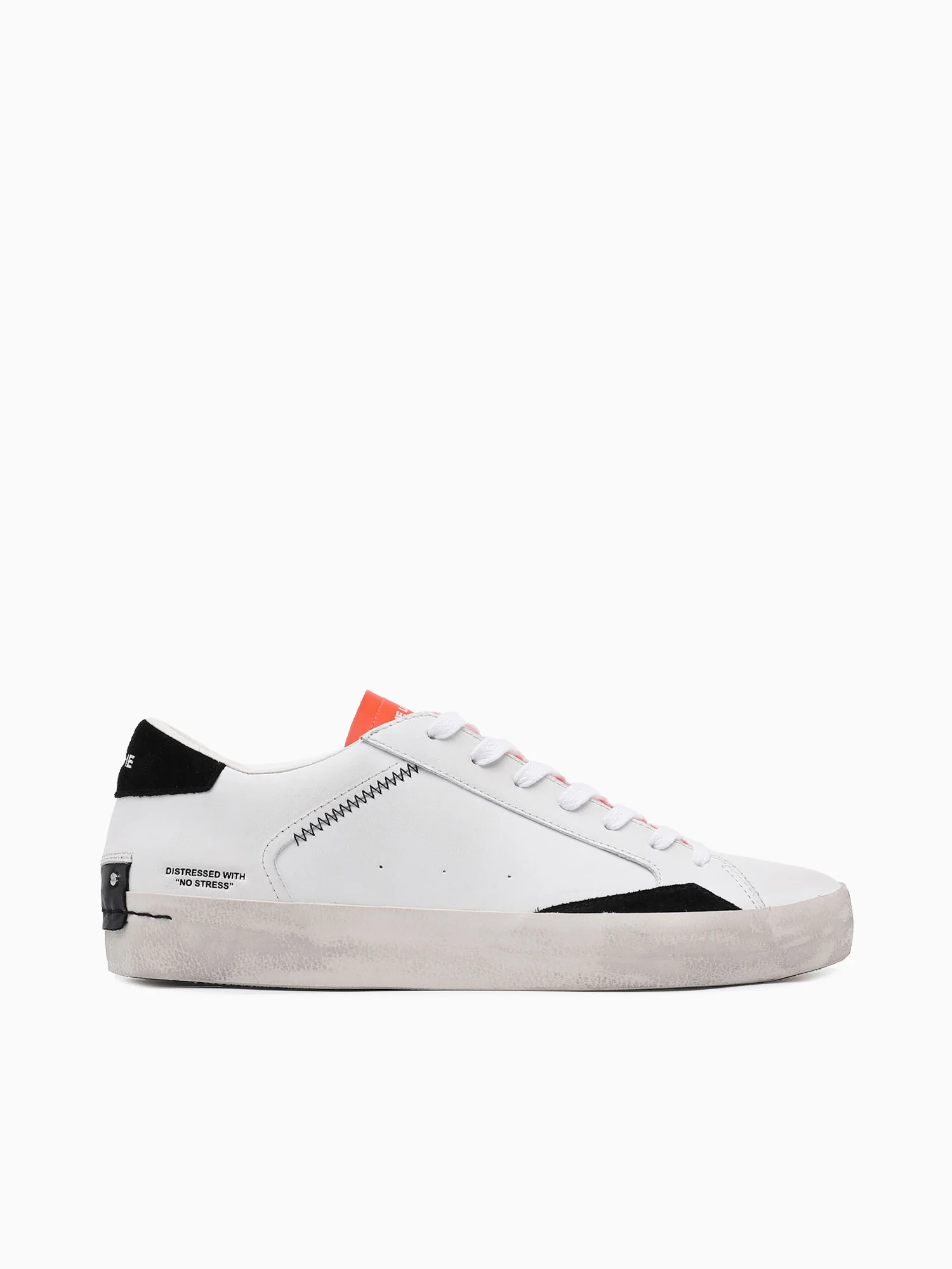 Distressed White Leather