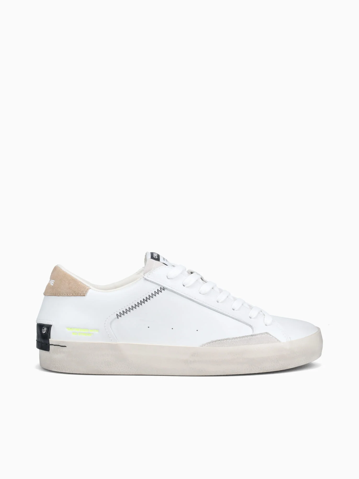 Distressed White Leather