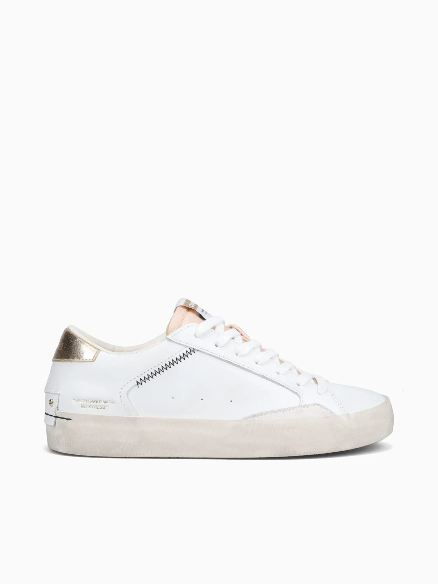 Distressed White Leather