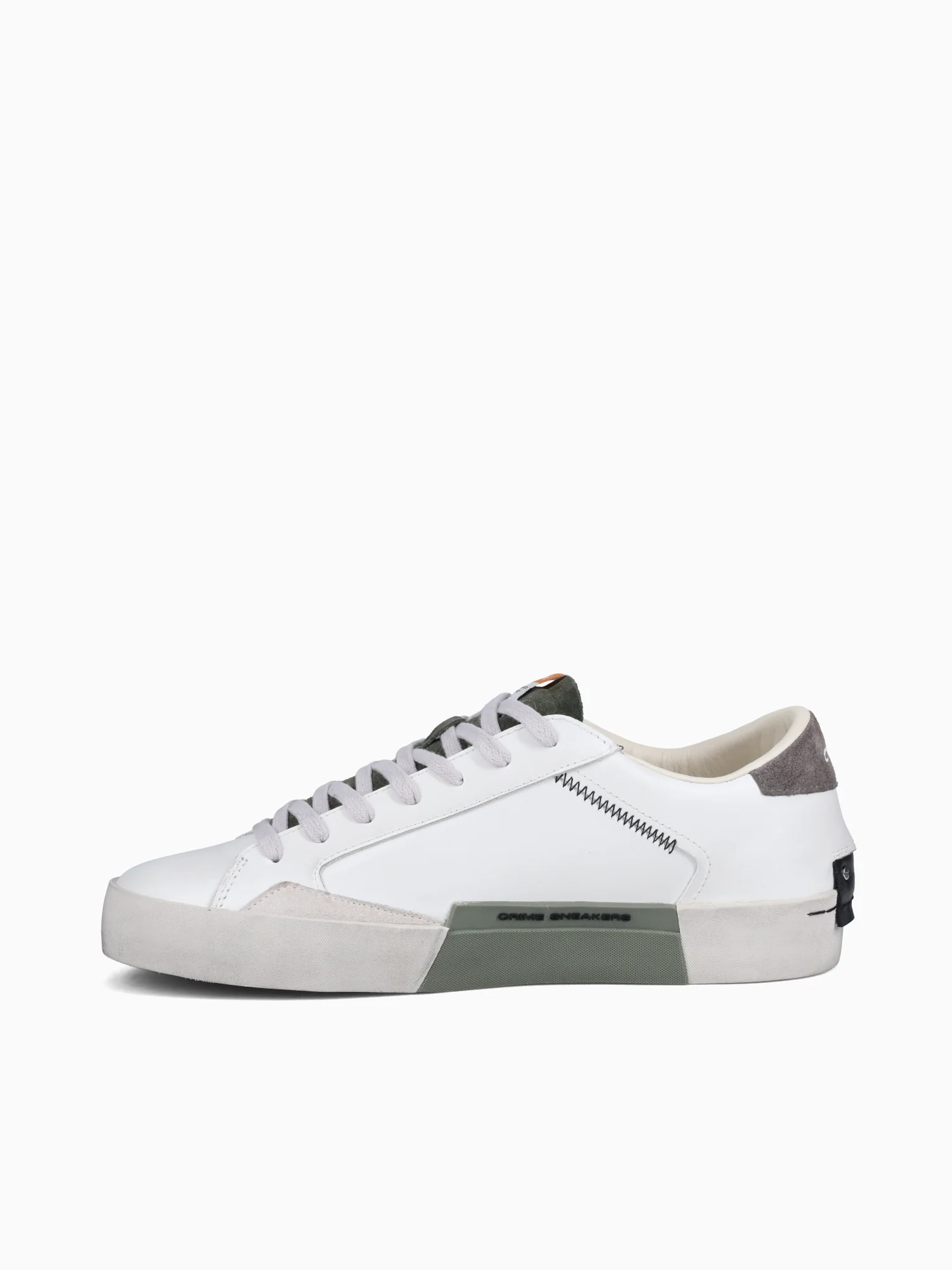 Distressed White Olive Gry leather - Image 3
