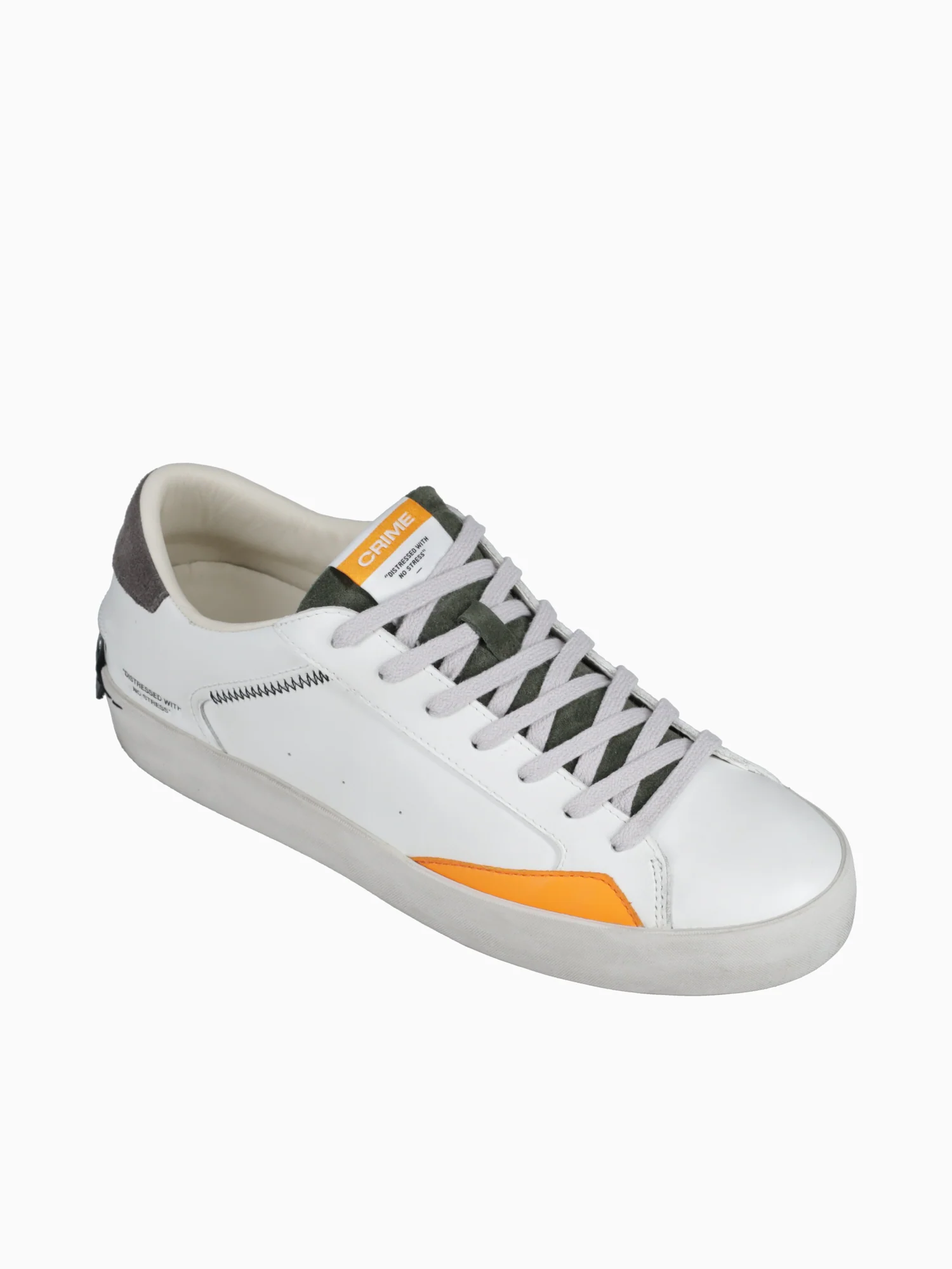 Distressed White Olive Gry leather - Image 5