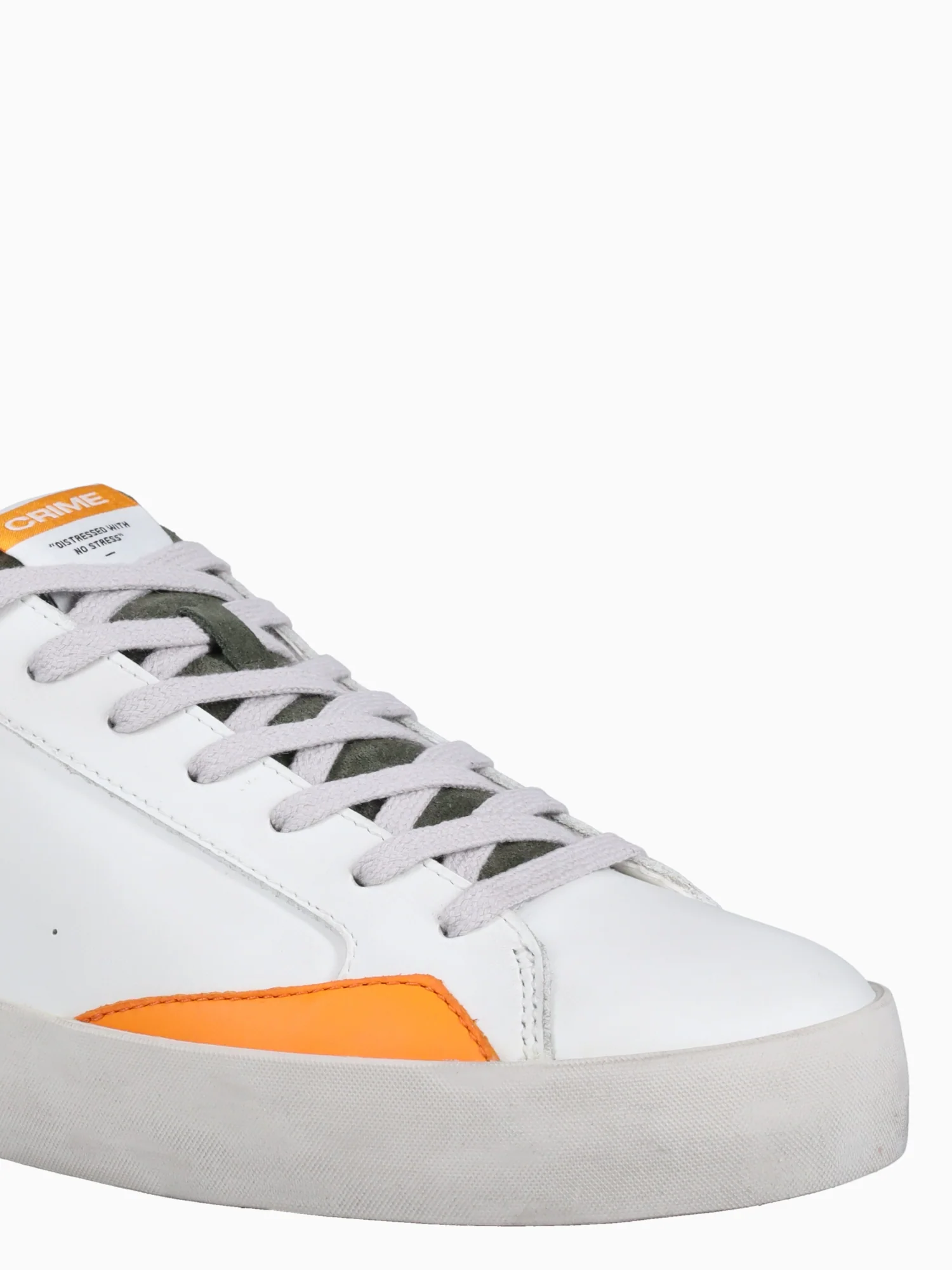Distressed White Olive Gry leather - Image 6
