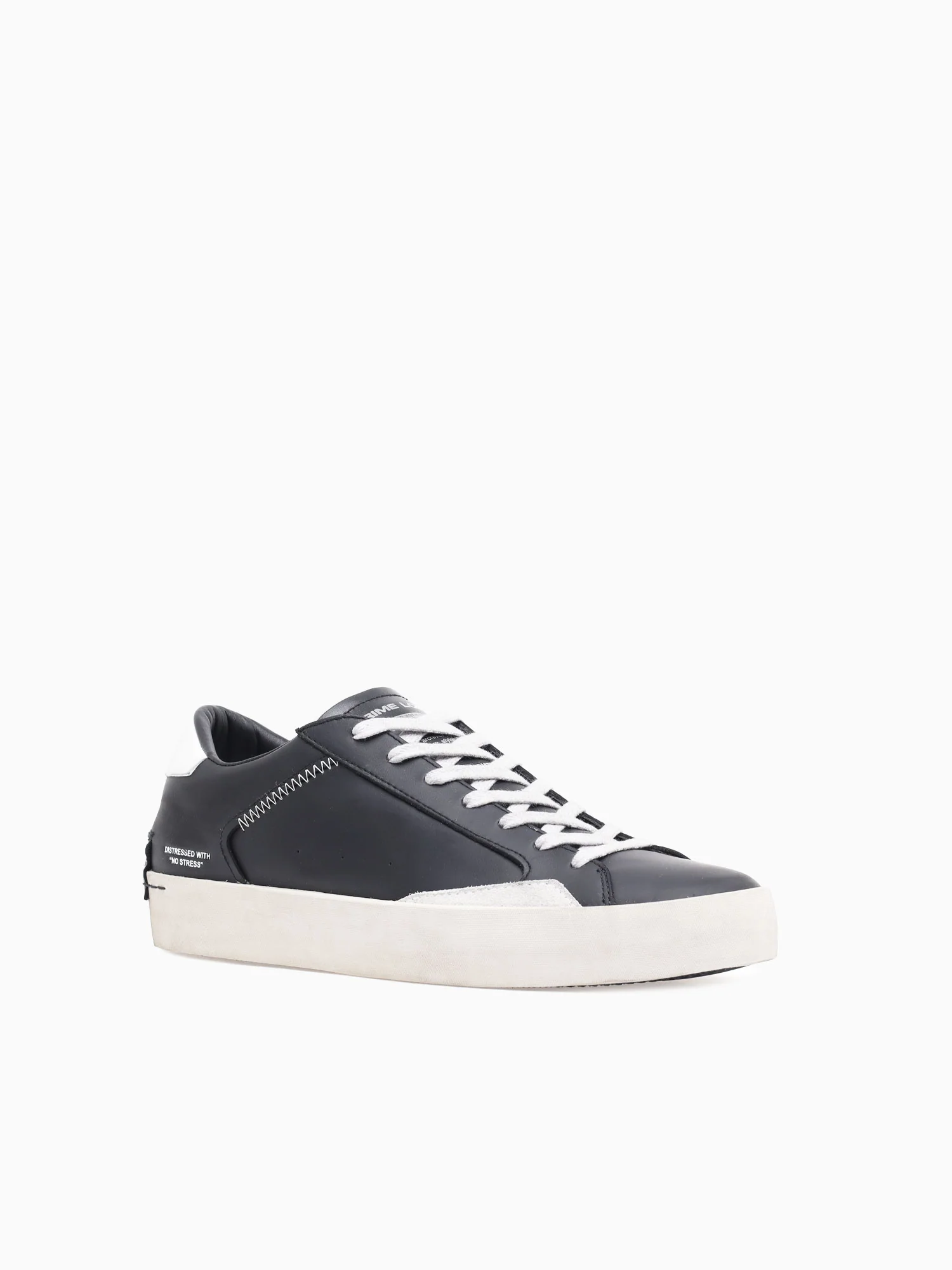 Low Top Distressed Black Leather - Image 2