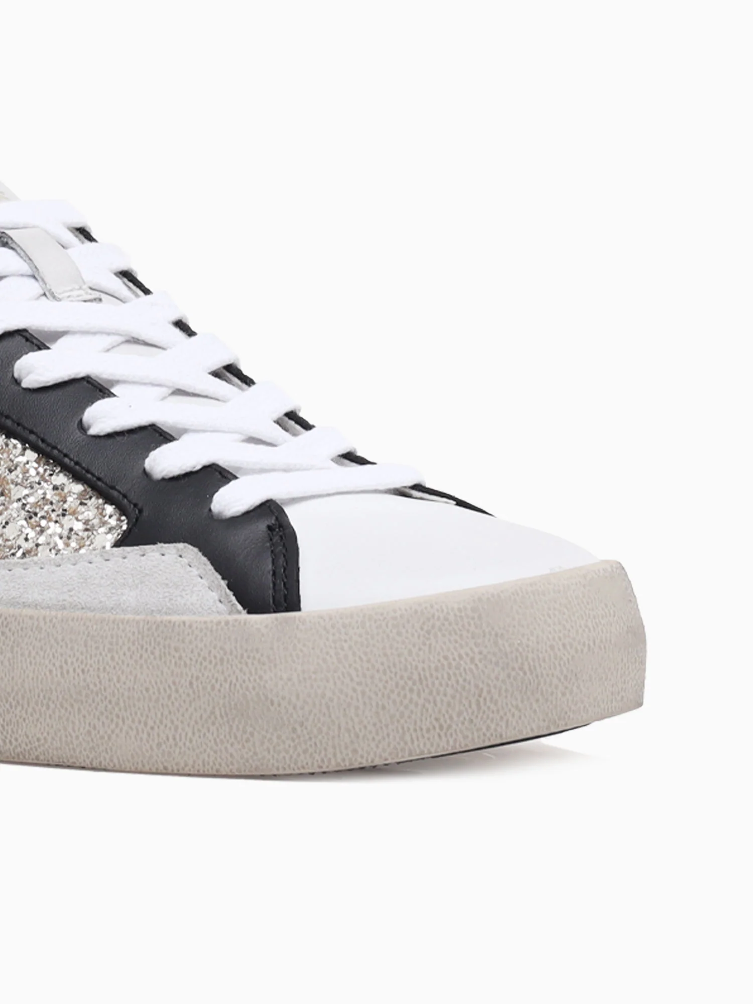 Low Top Distressed White Black leather G - Image 5