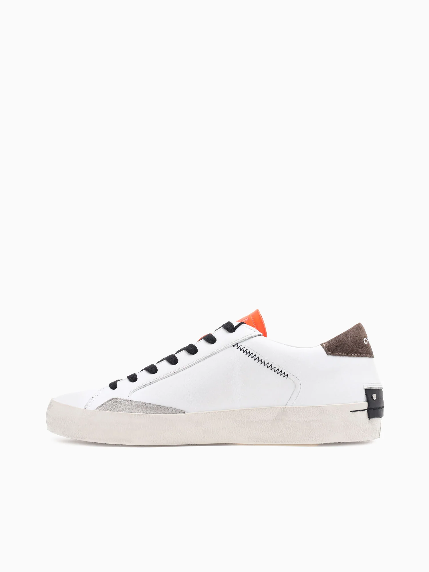 Low Top Distressed White Orange leather - Image 4