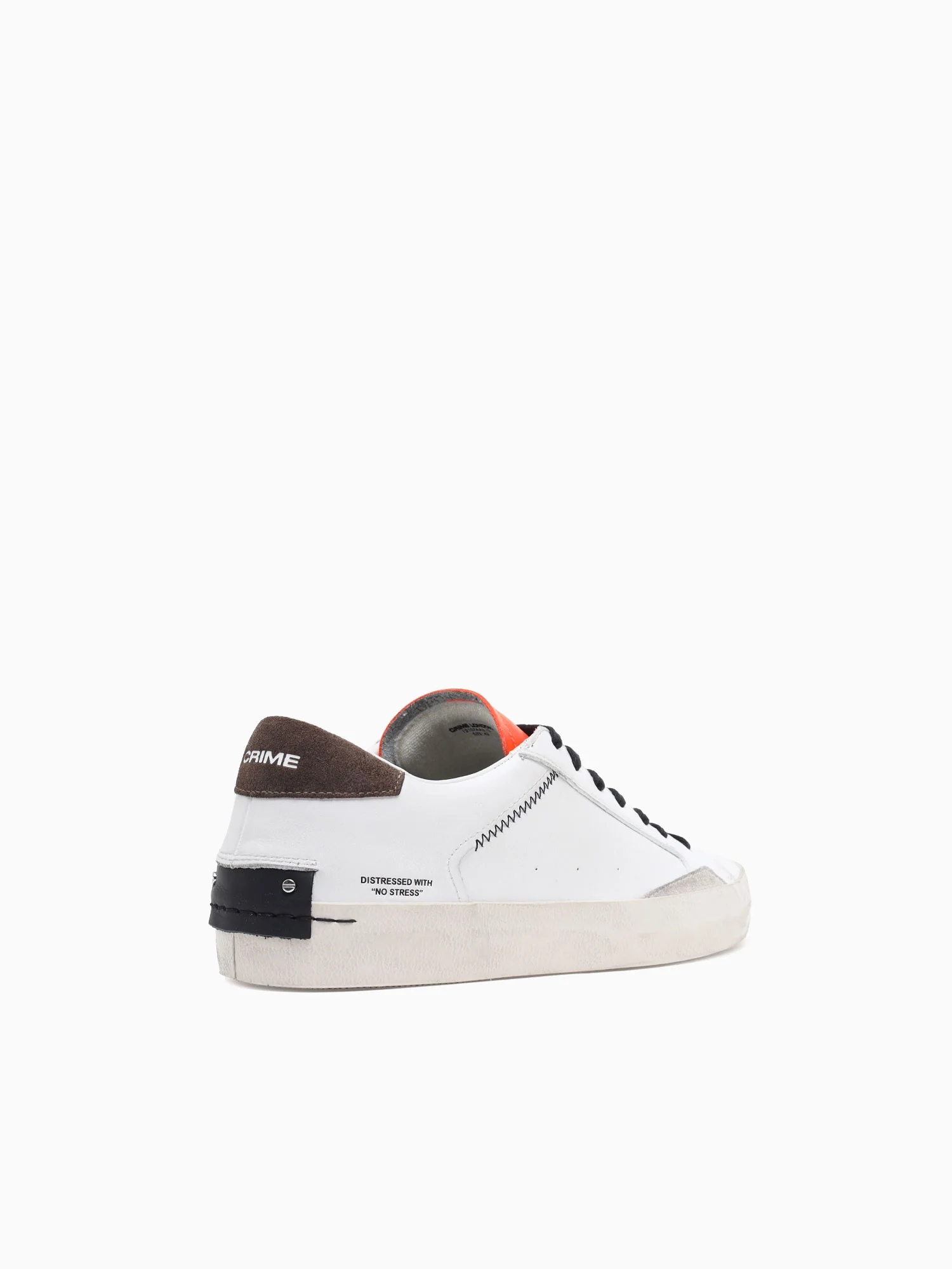 Low Top Distressed White Orange leather - Image 5