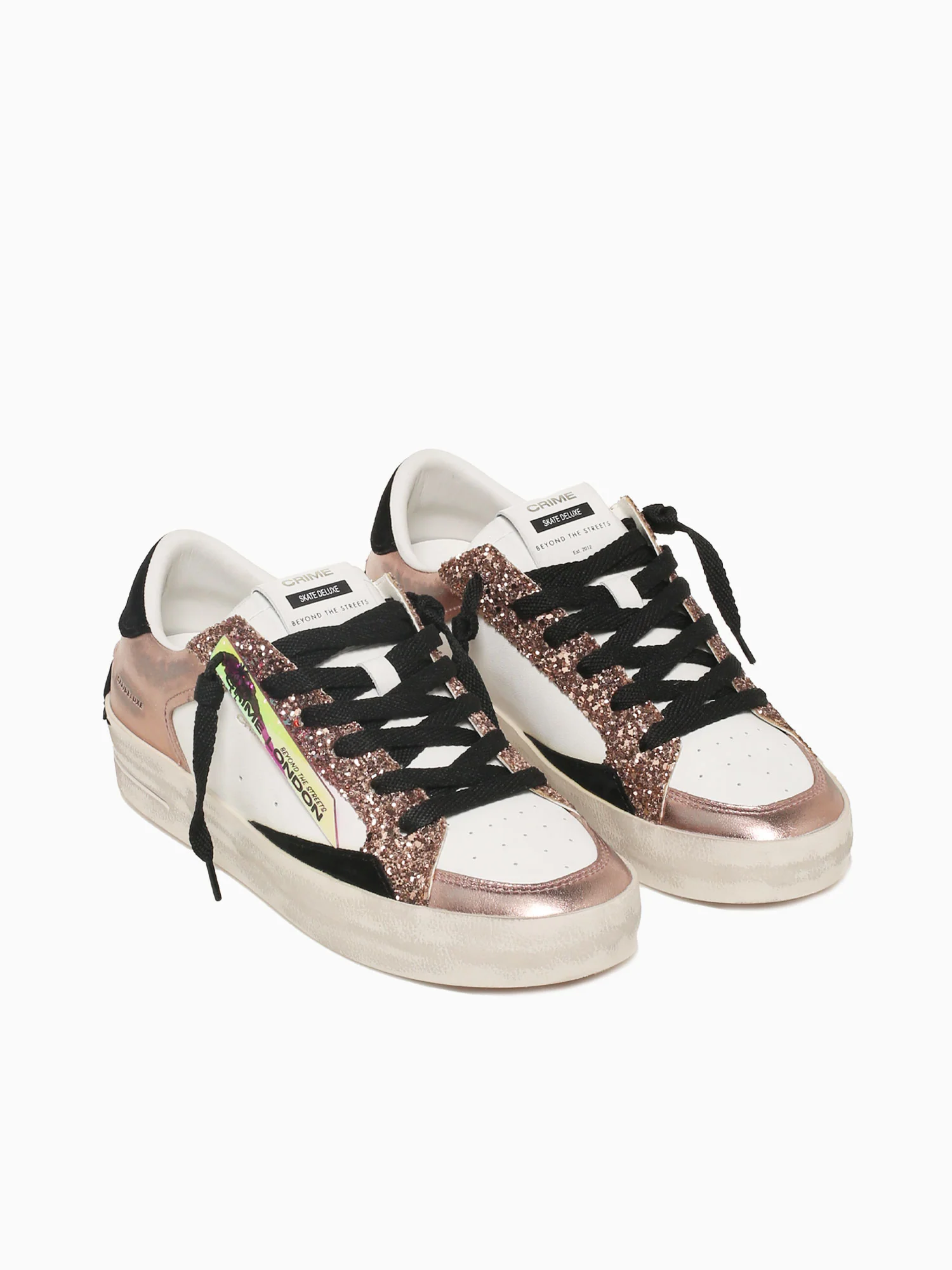 Sk8 Deluxe Bronze White leather Glitter - Image 5