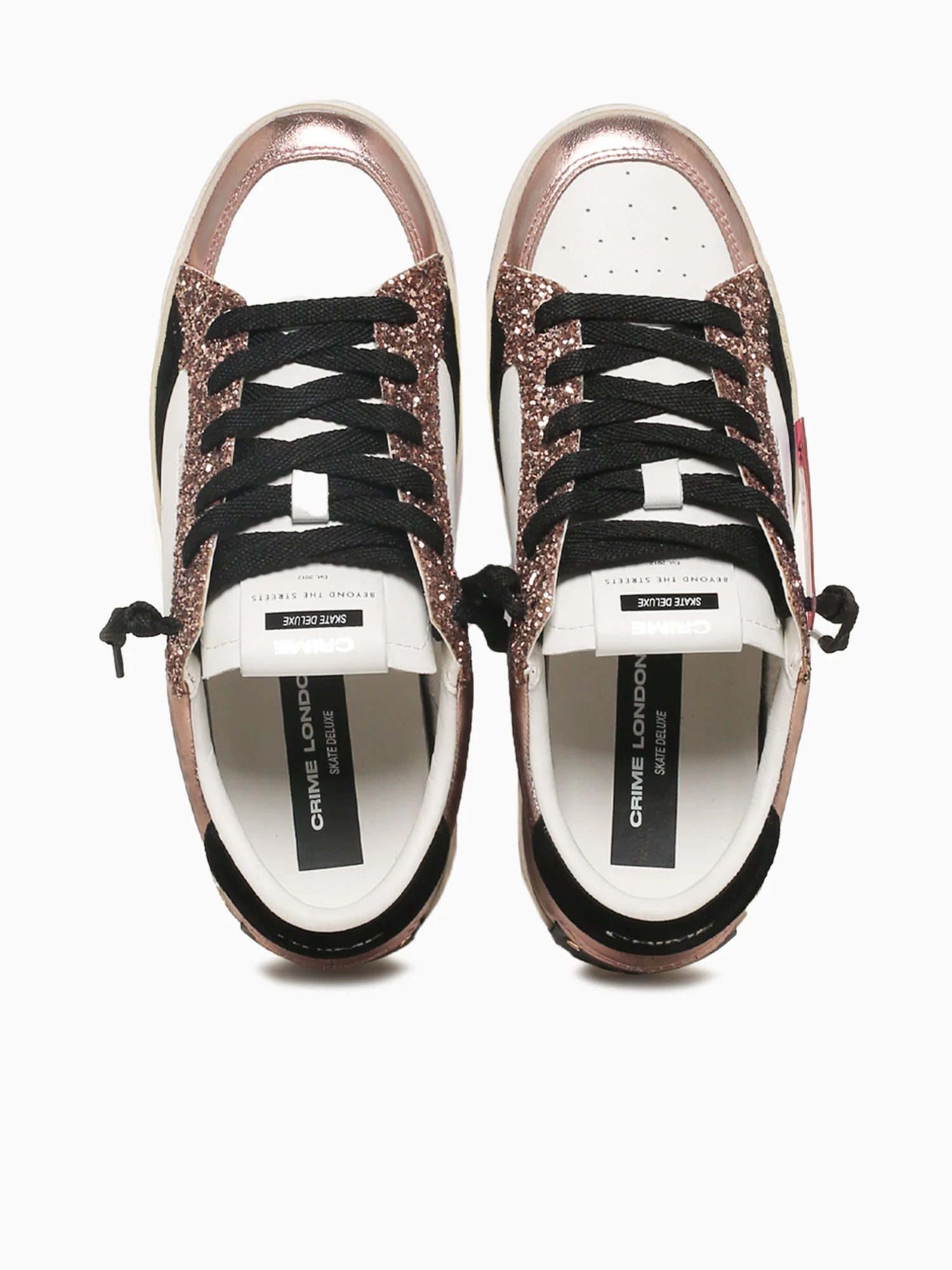 Sk8 Deluxe Bronze White leather Glitter - Image 7