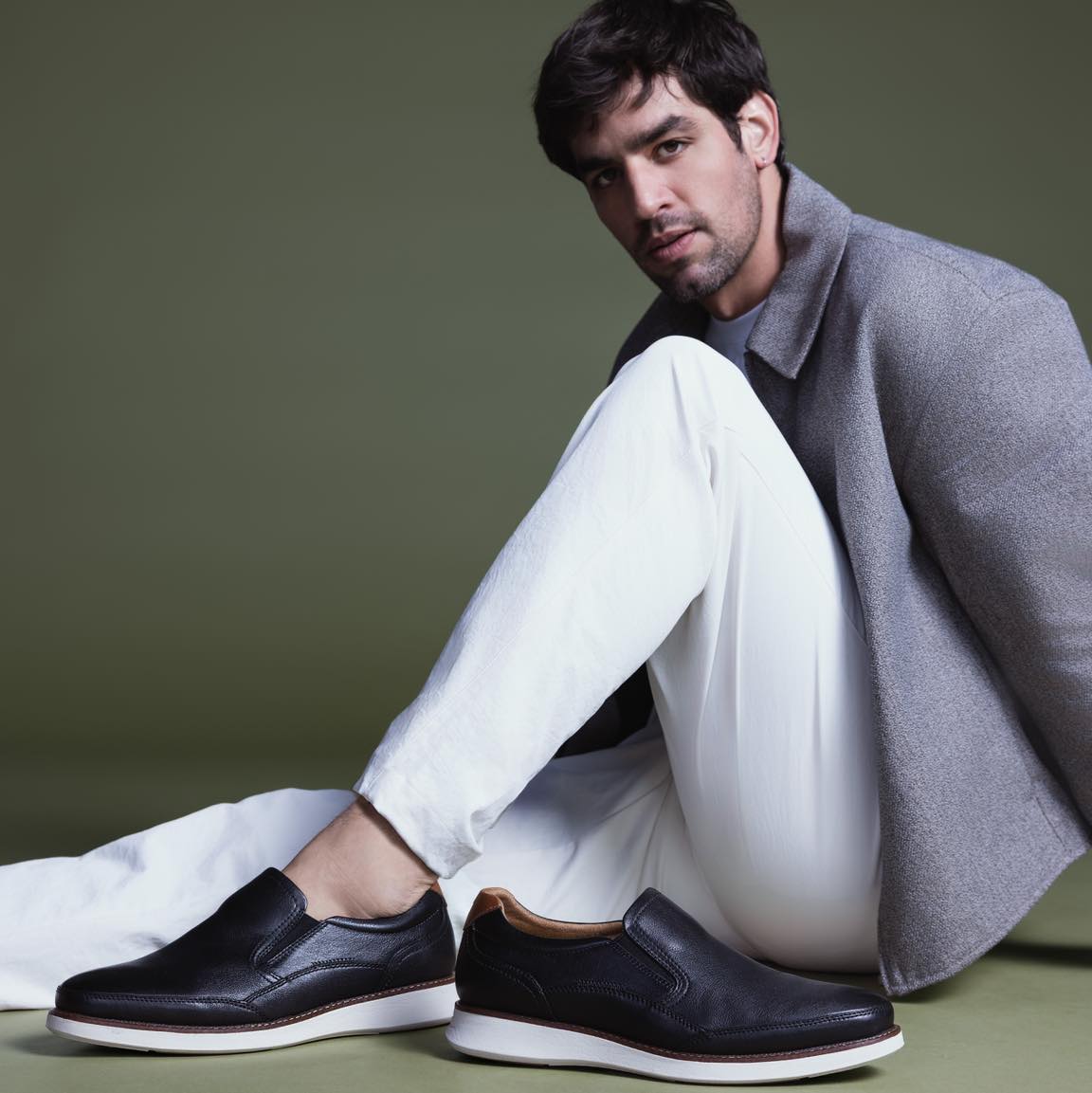 Launch Moc Toe Slip On Blk Cognac leathe - Image 3