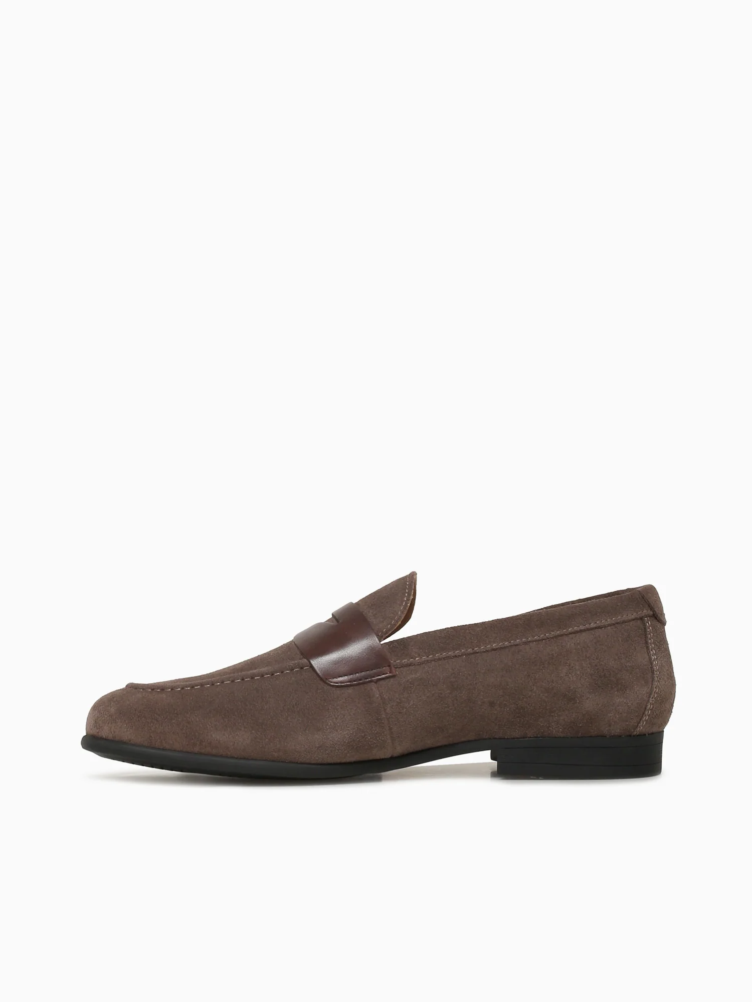 Modena Moc Toe Penny Grey Brown sde Smoo - Image 3