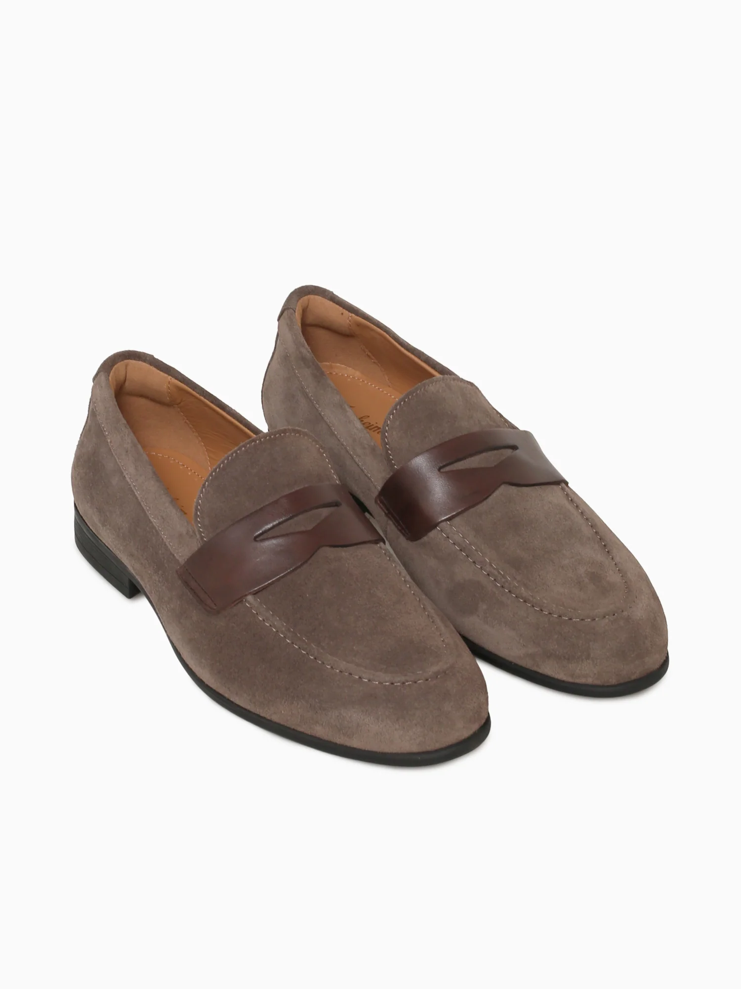 Modena Moc Toe Penny Grey Brown sde Smoo - Image 5