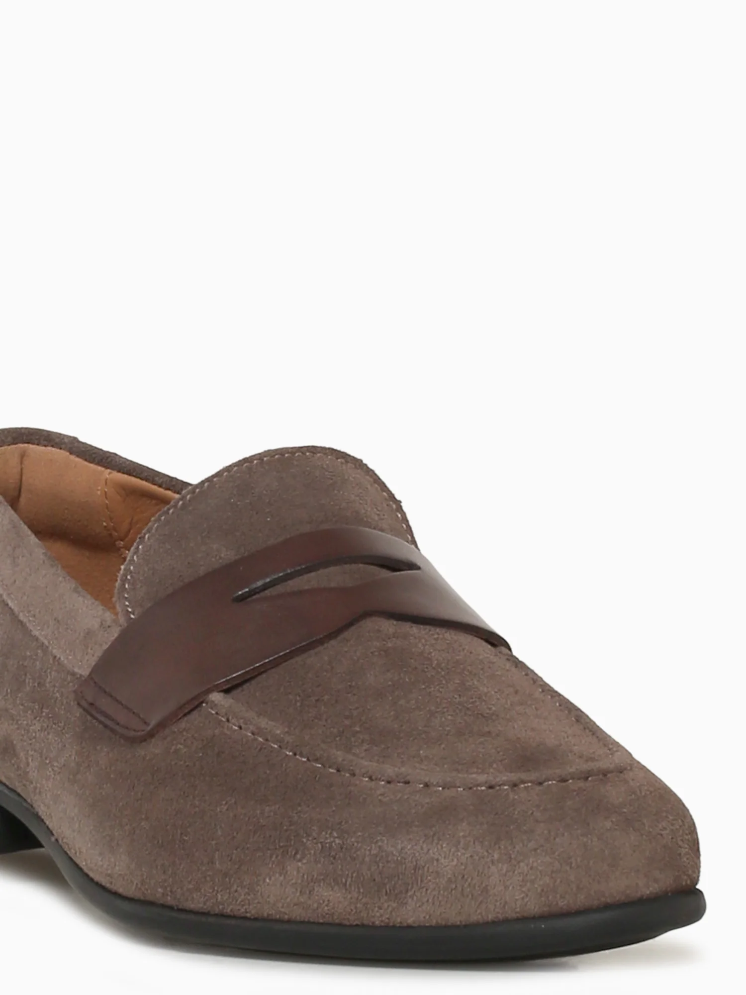 Modena Moc Toe Penny Grey Brown sde Smoo - Image 8