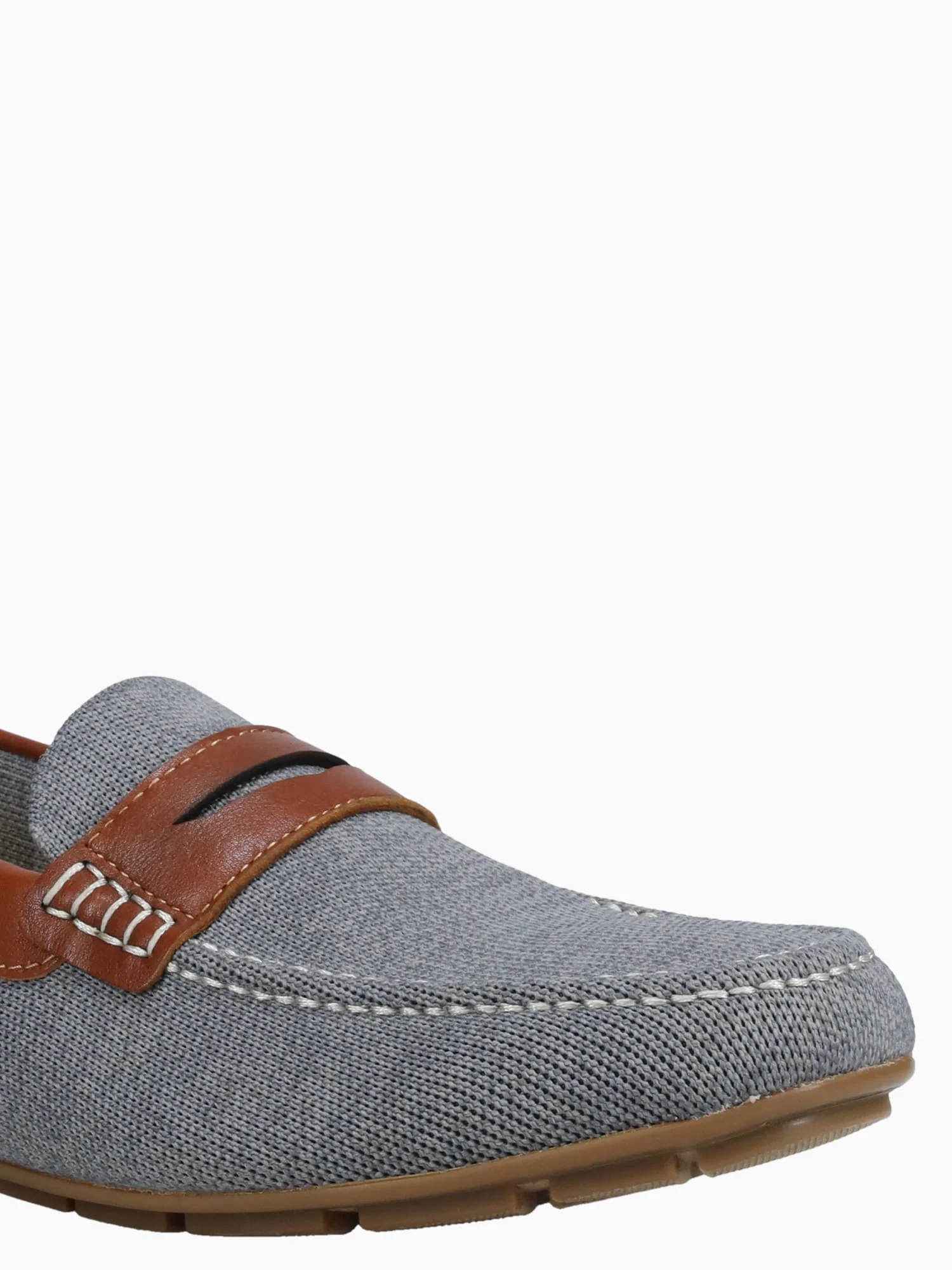 Motor Knit Moc Toe Peny Grey Cognac knit - Image 6