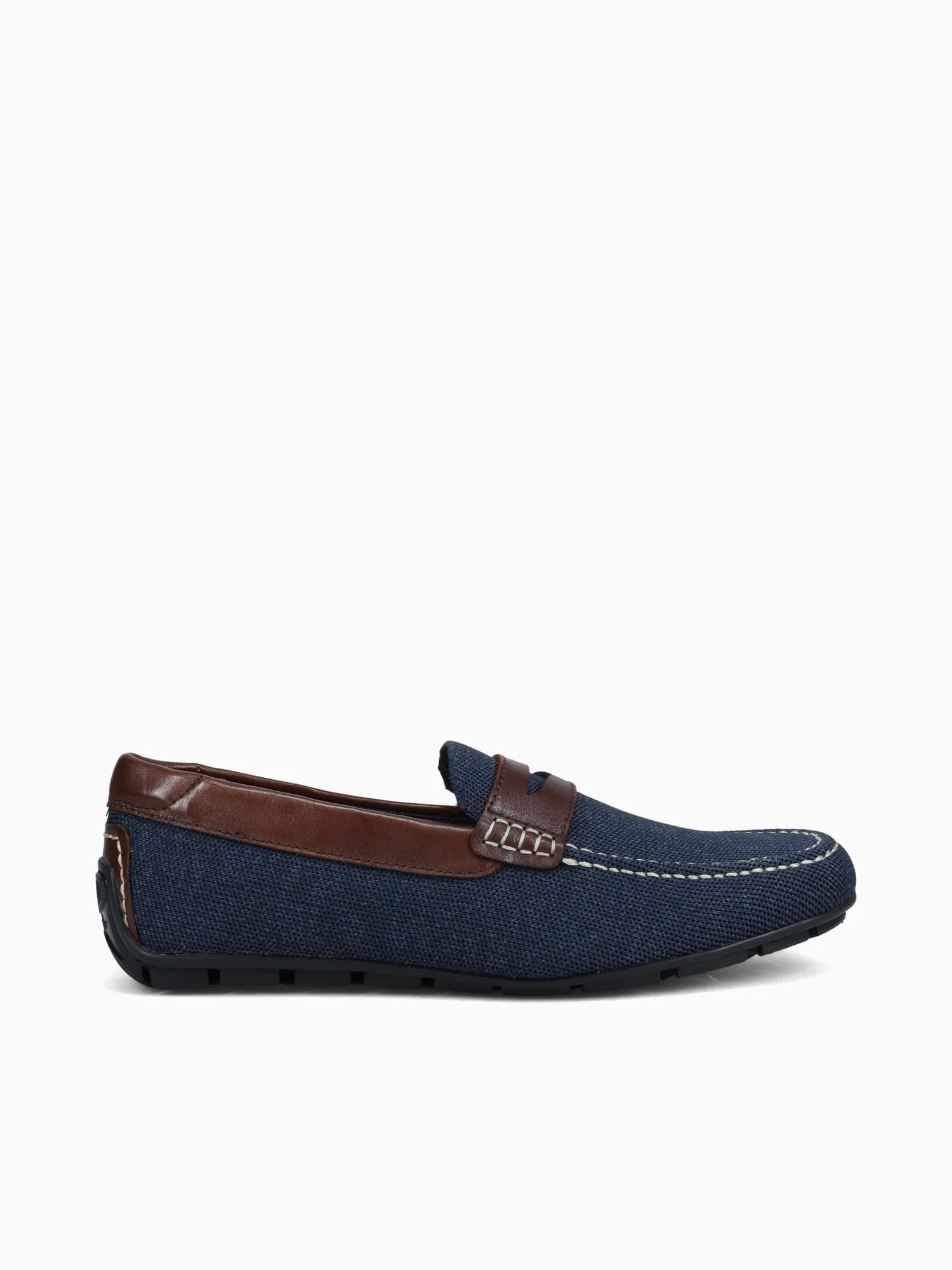 Motor Knit Moc Toe Peny Navy Brown knit