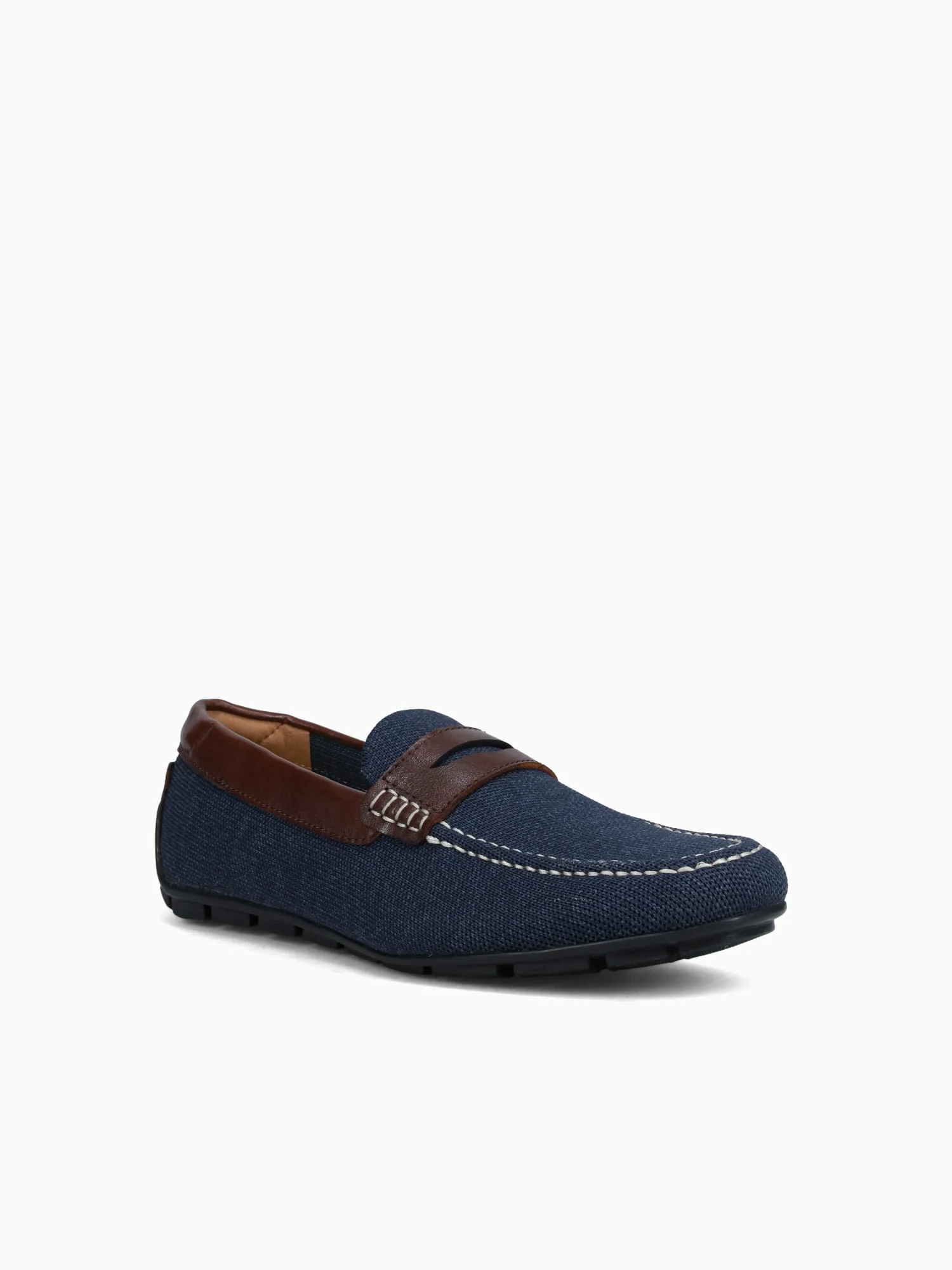 Motor Knit Moc Toe Peny Navy Brown knit - Image 2