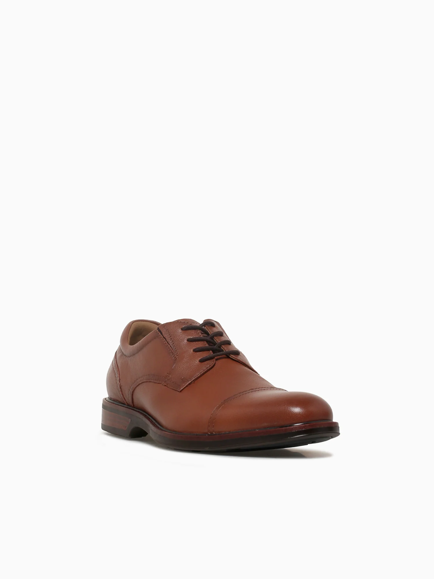 Traveler Cap Toe Cognac Milled Leather - Image 2