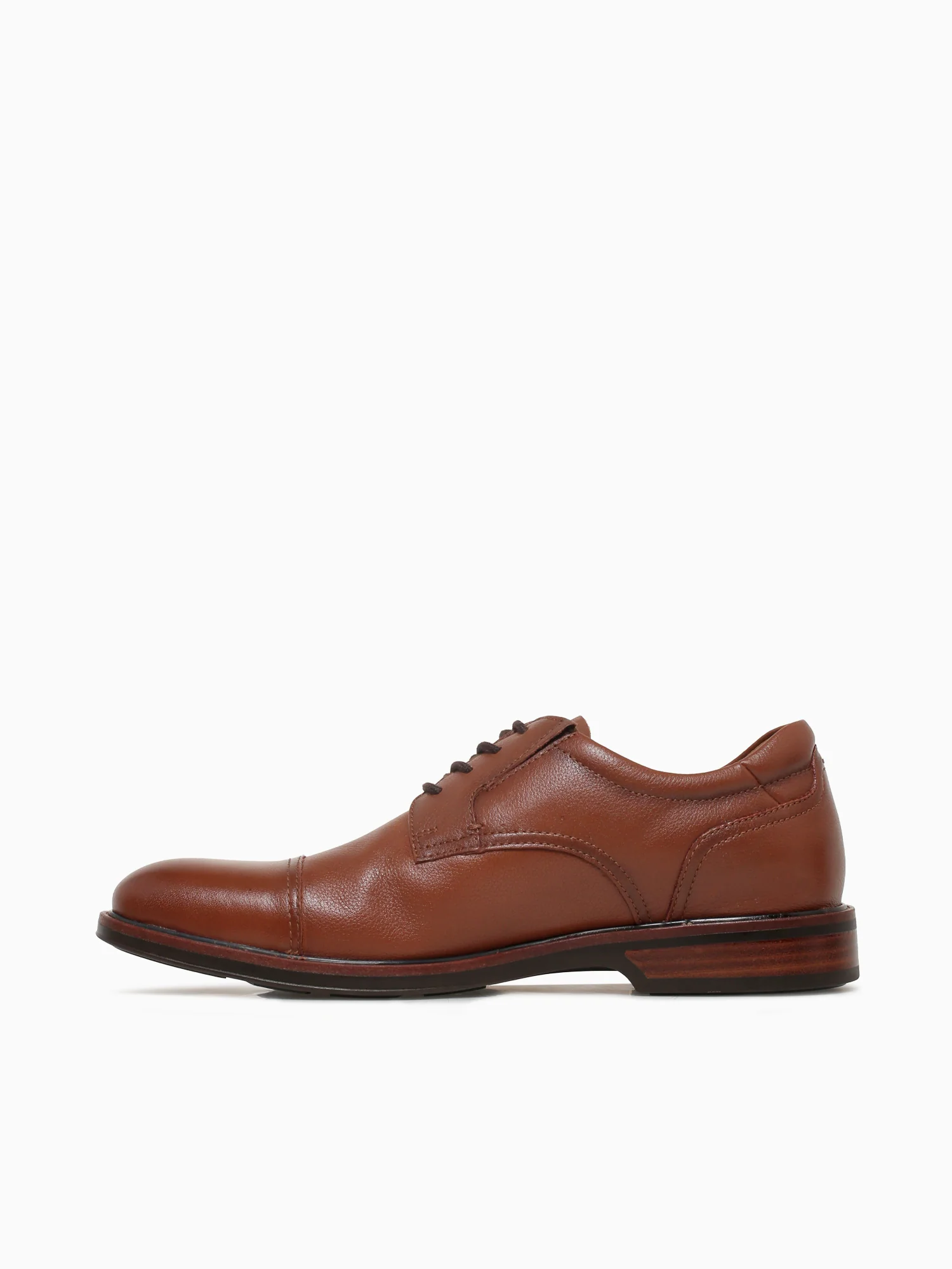 Traveler Cap Toe Cognac Milled Leather - Image 3