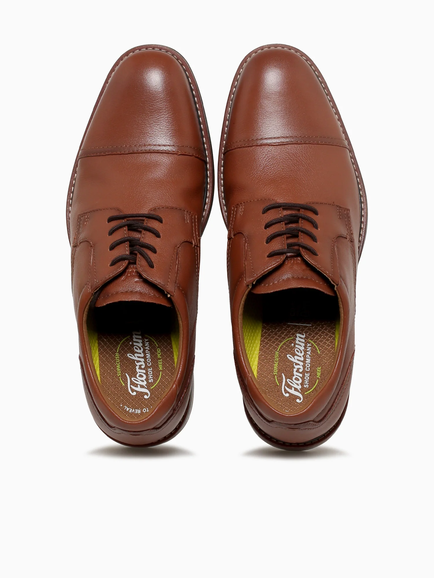 Traveler Cap Toe Cognac Milled Leather - Image 6