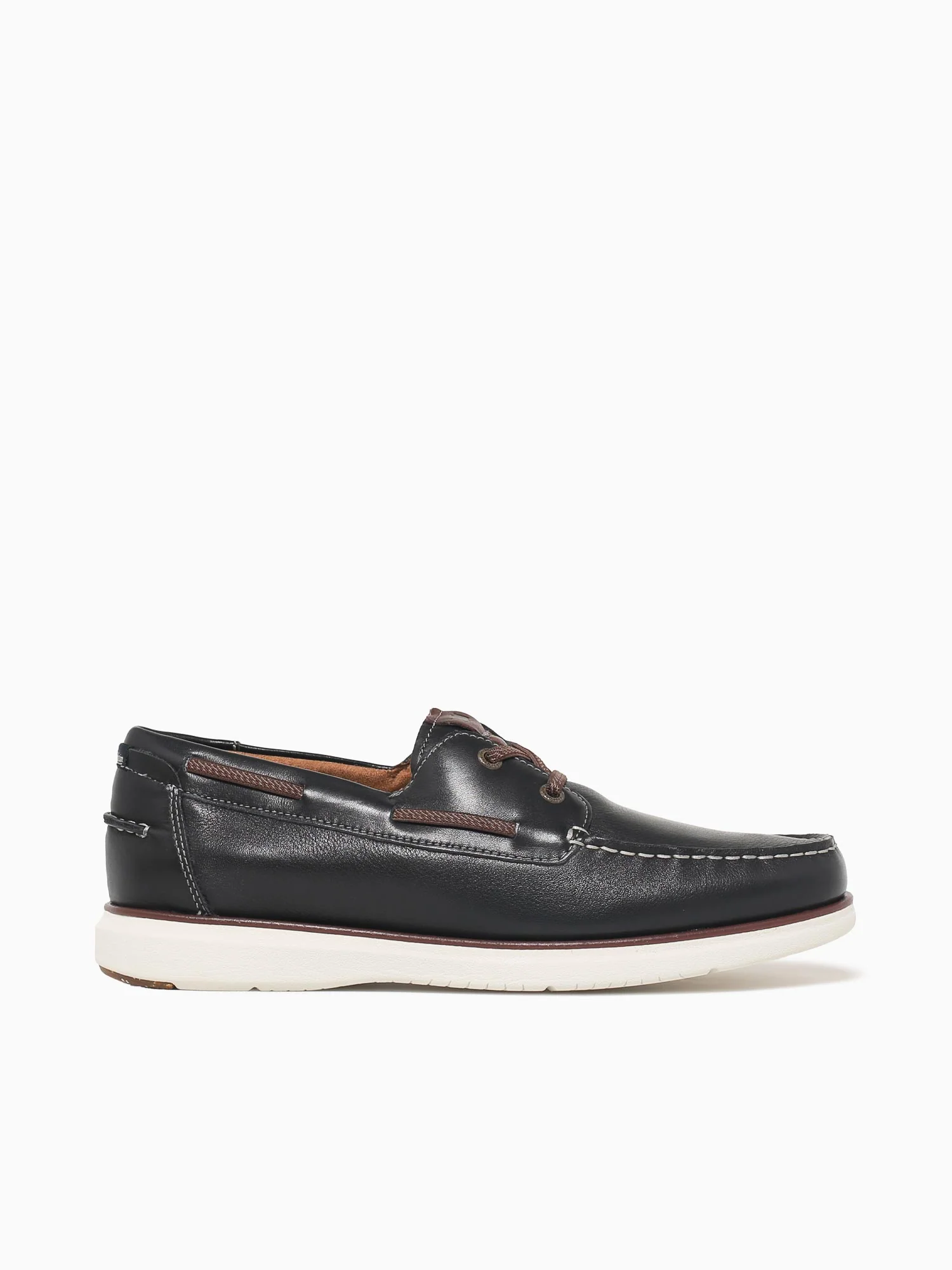 Tropics Moc Toe Boat Navy Chestnut leath
