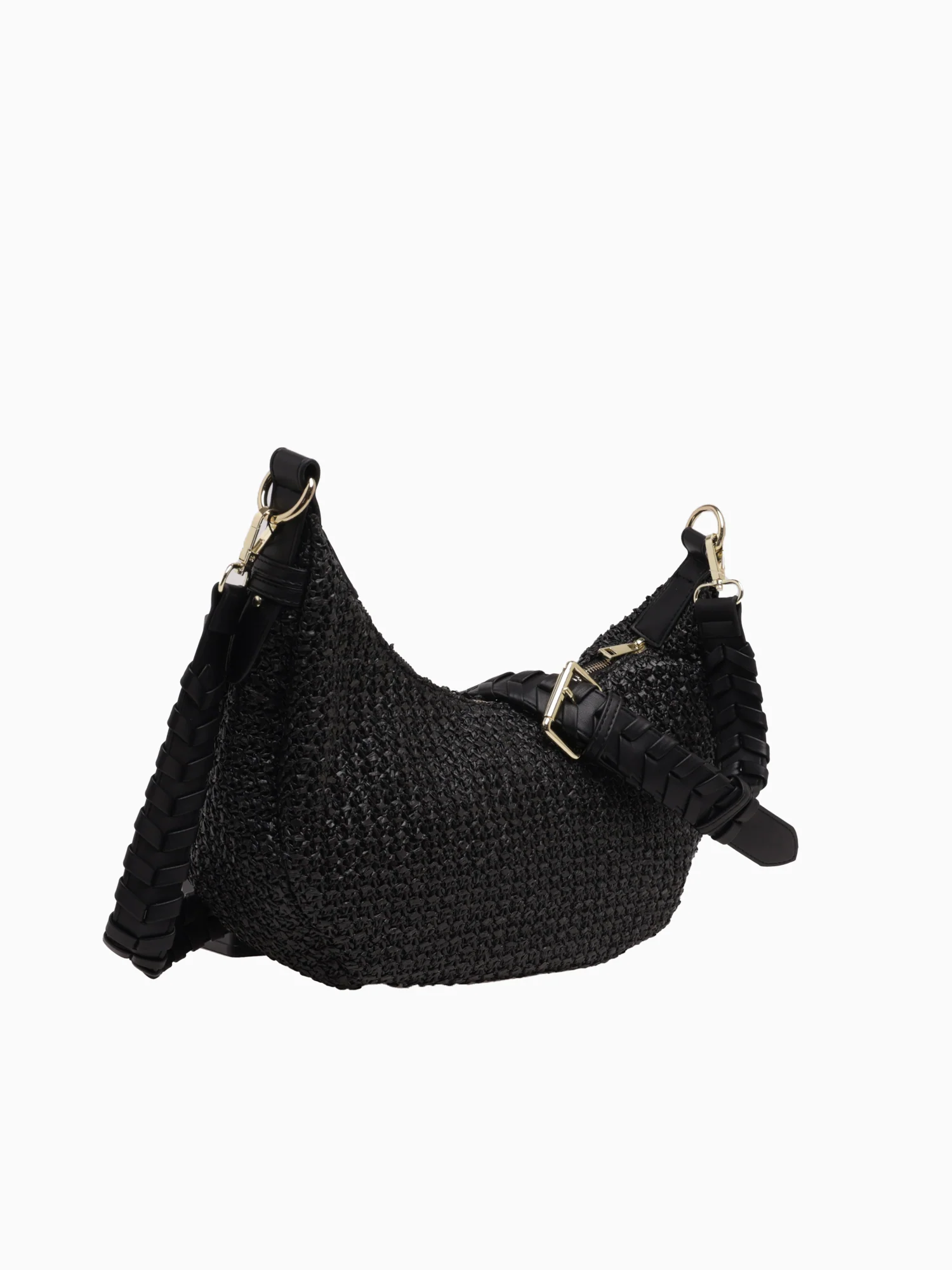 Jk88st Zola Straw Hobo Black Vegan Lea - Image 2