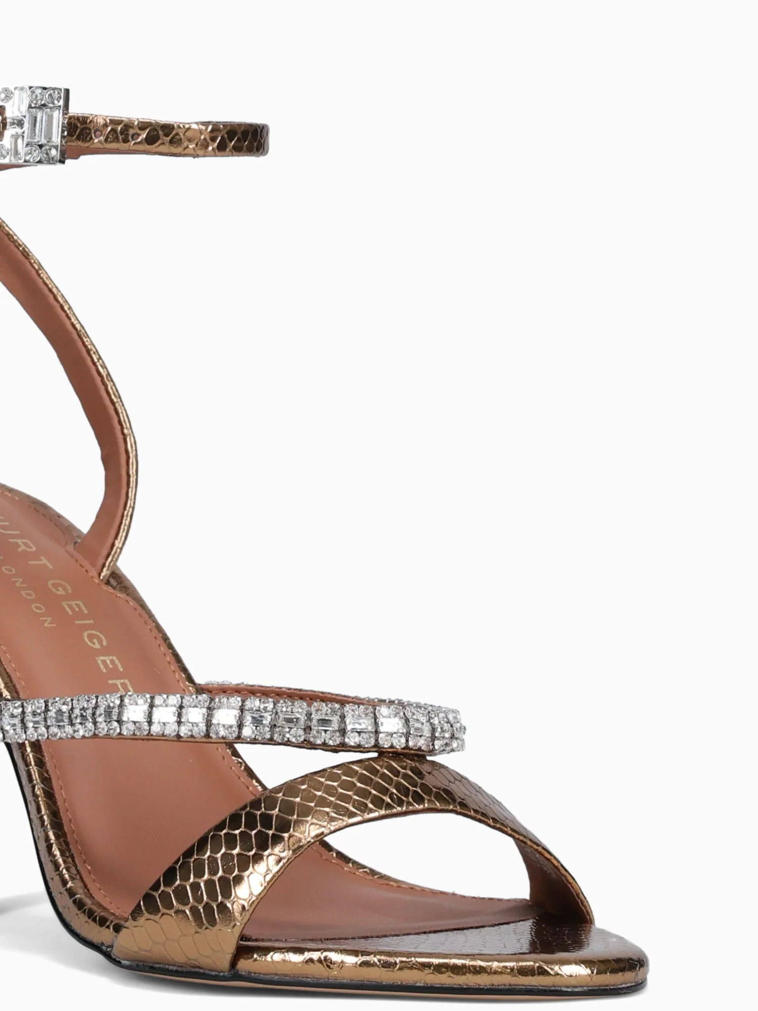Crystal Strap Sandal 90 Bronze Leather - Image 6
