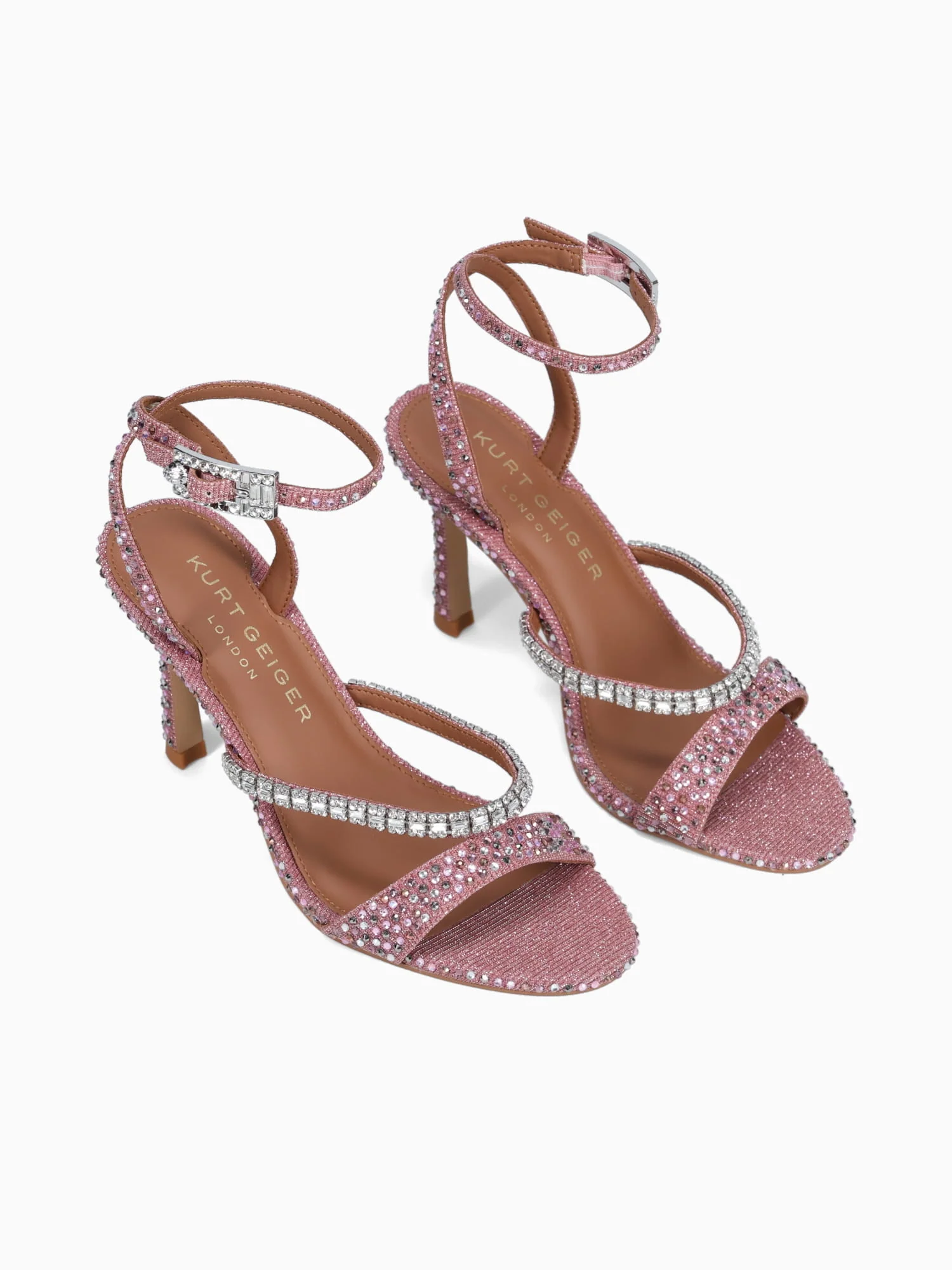 Crystal Strap Sandal 90 Pink Fabric - Image 3