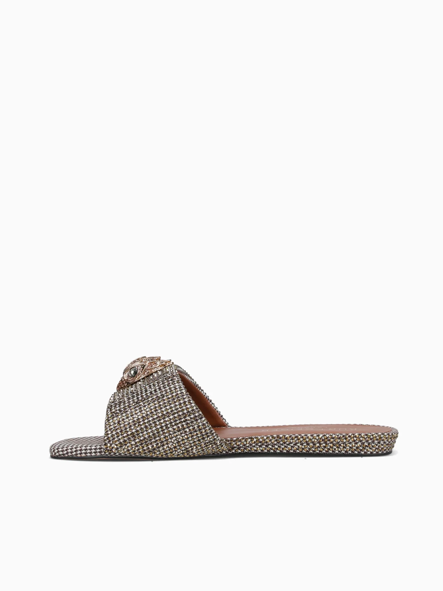 Kensington Flat Sandal Beige Fabric - Image 5