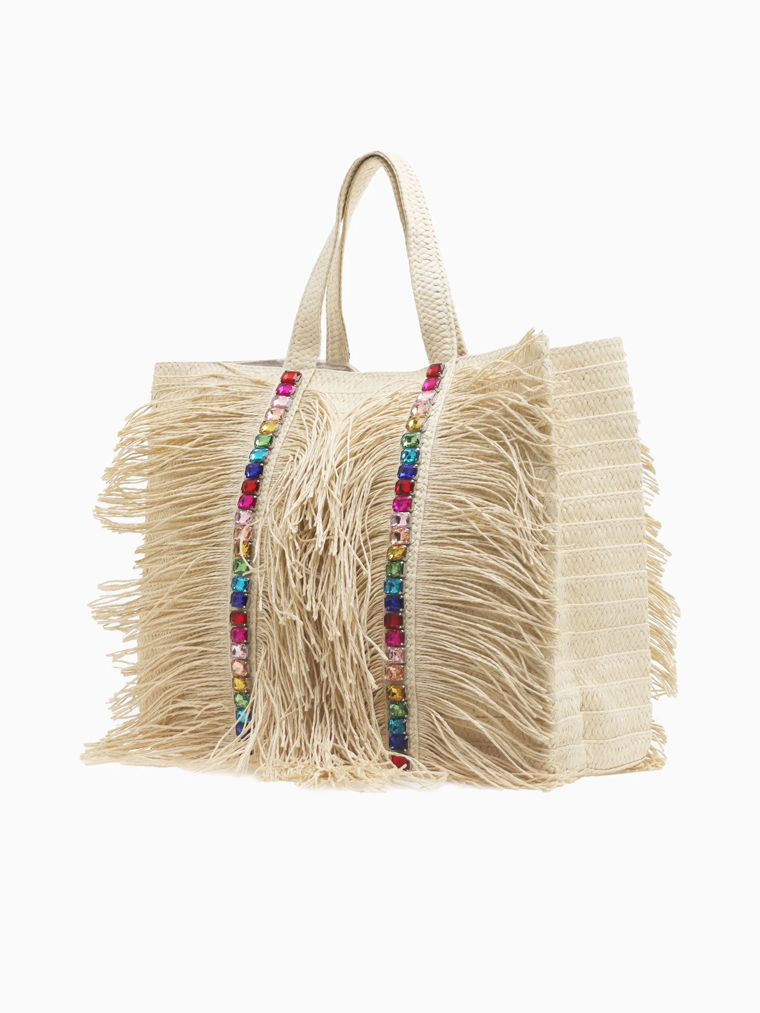 112118 Jojo Double Rainbow Fringe Tote - Image 2