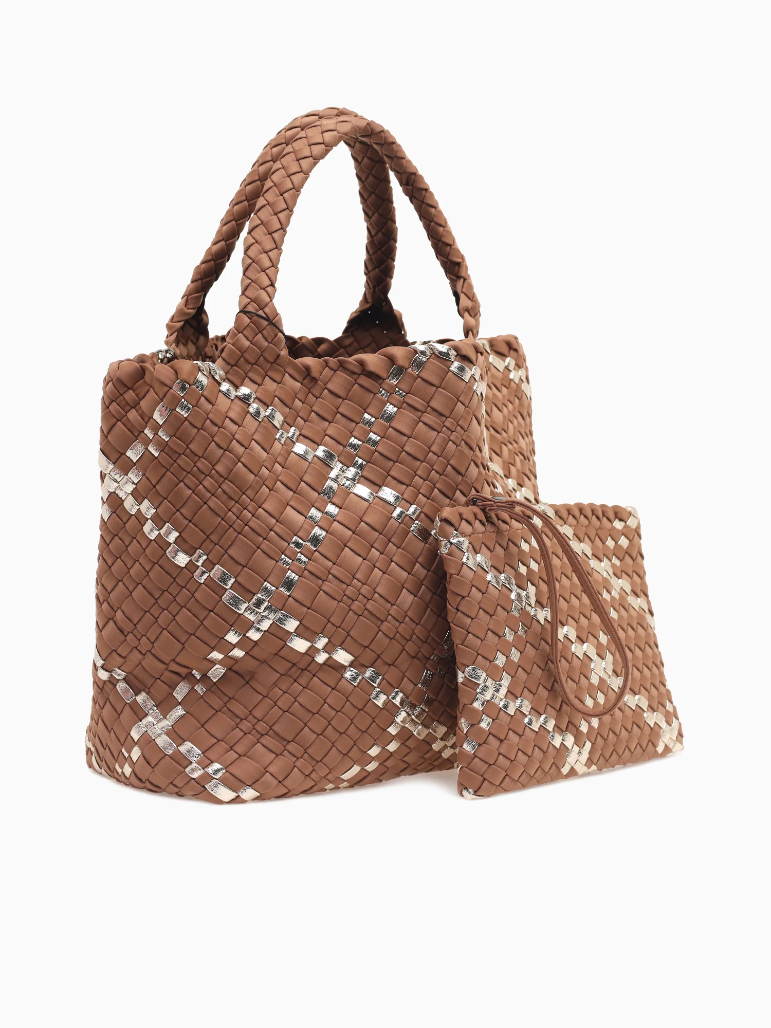 Woven Tote Brown - Image 3