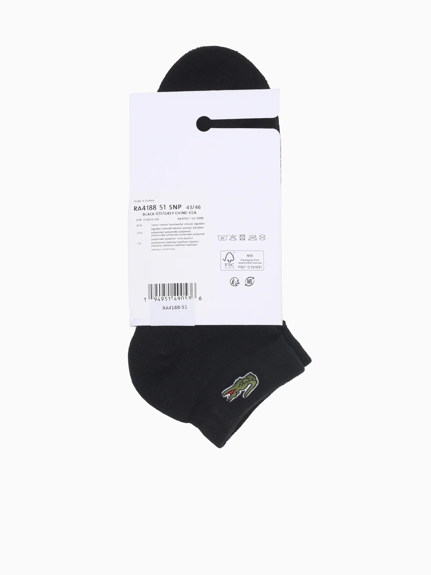 Low Sock 1013 Black Cotton Nylon - Image 2