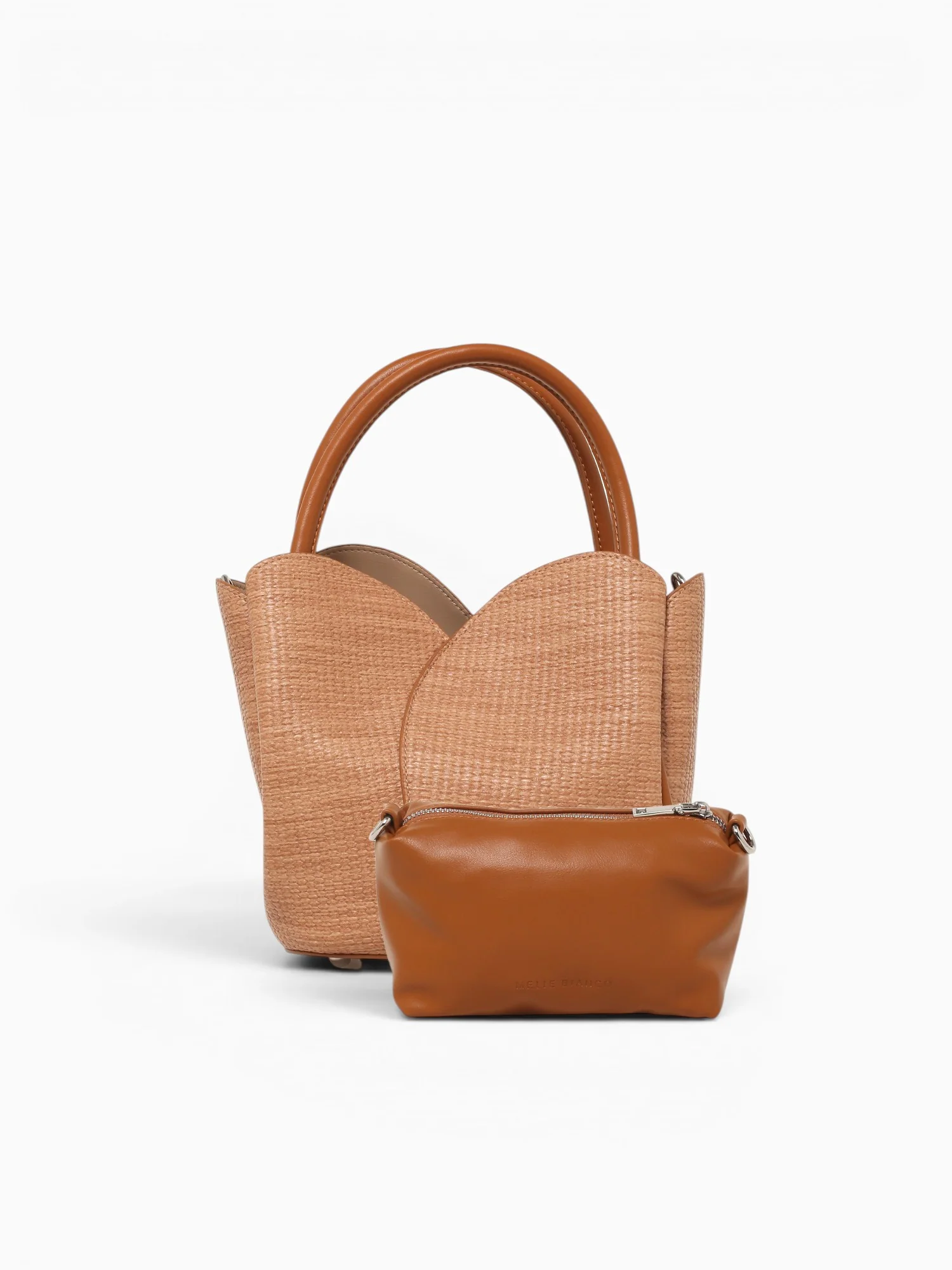 Tullip Raffia Top Handle Tan - Image 4