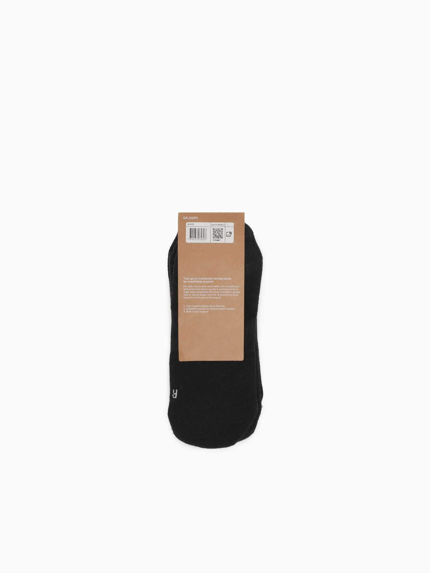 Core Run Sock Low 2p Black Cotton - Image 4